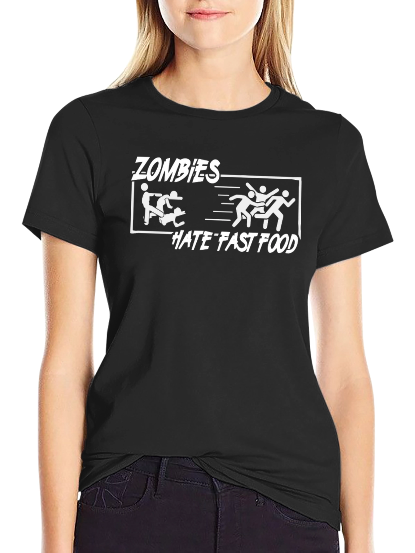 Zombies Hate Fast Food Graphic T-Shirt
