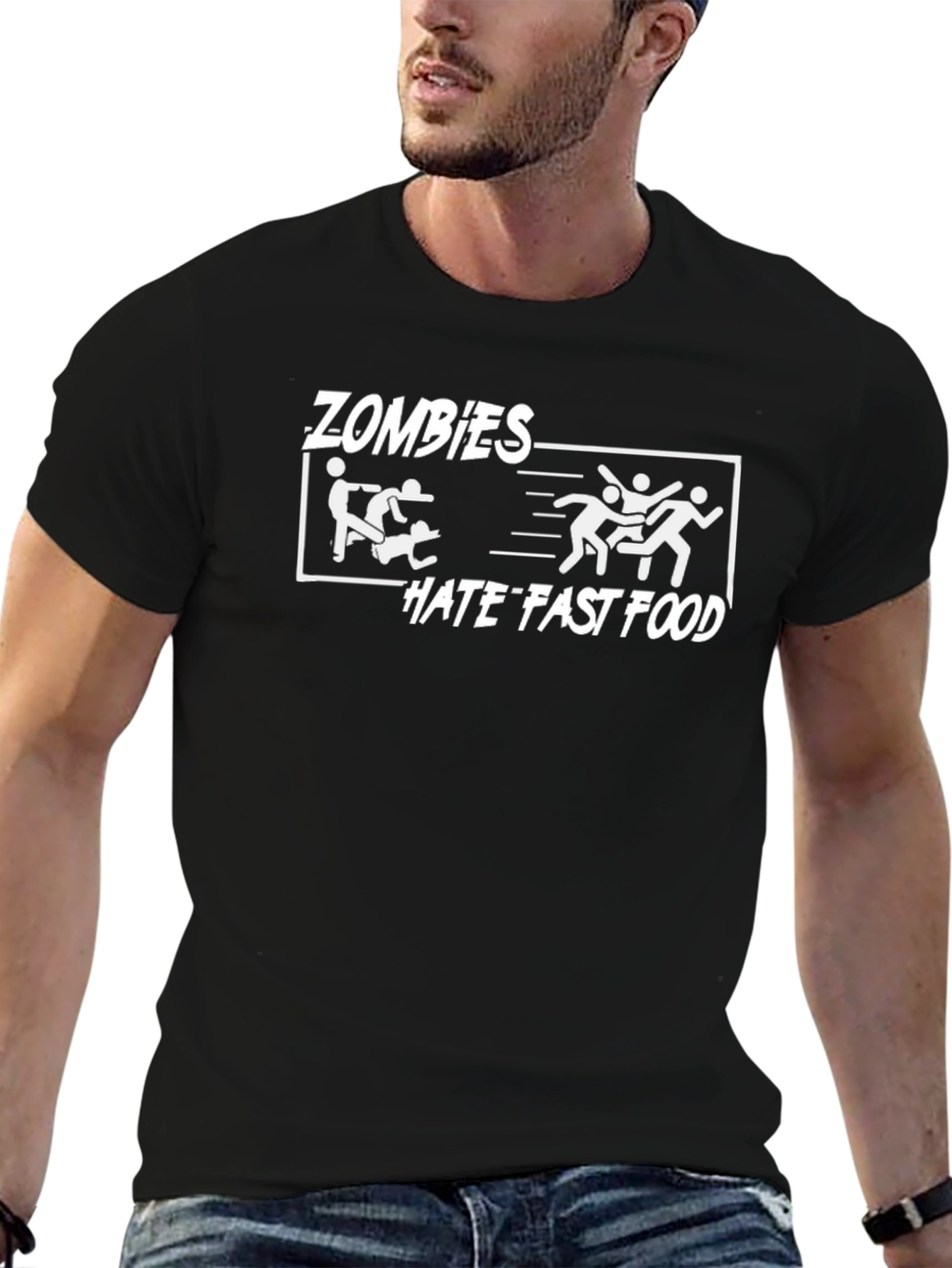 Zombies Hate Fast Food Graphic T-Shirt