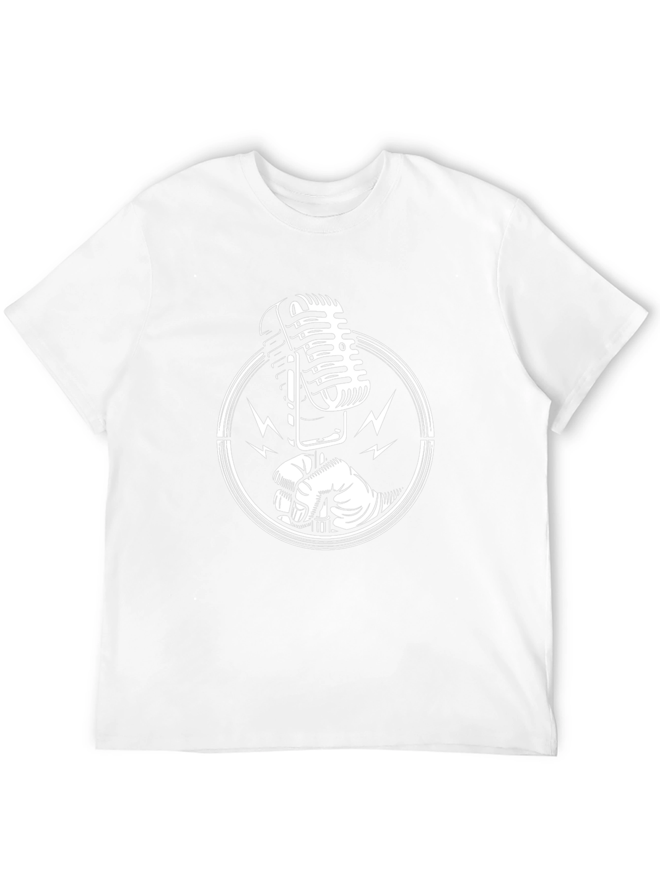 Retro Microphone Graphic Tee - Black