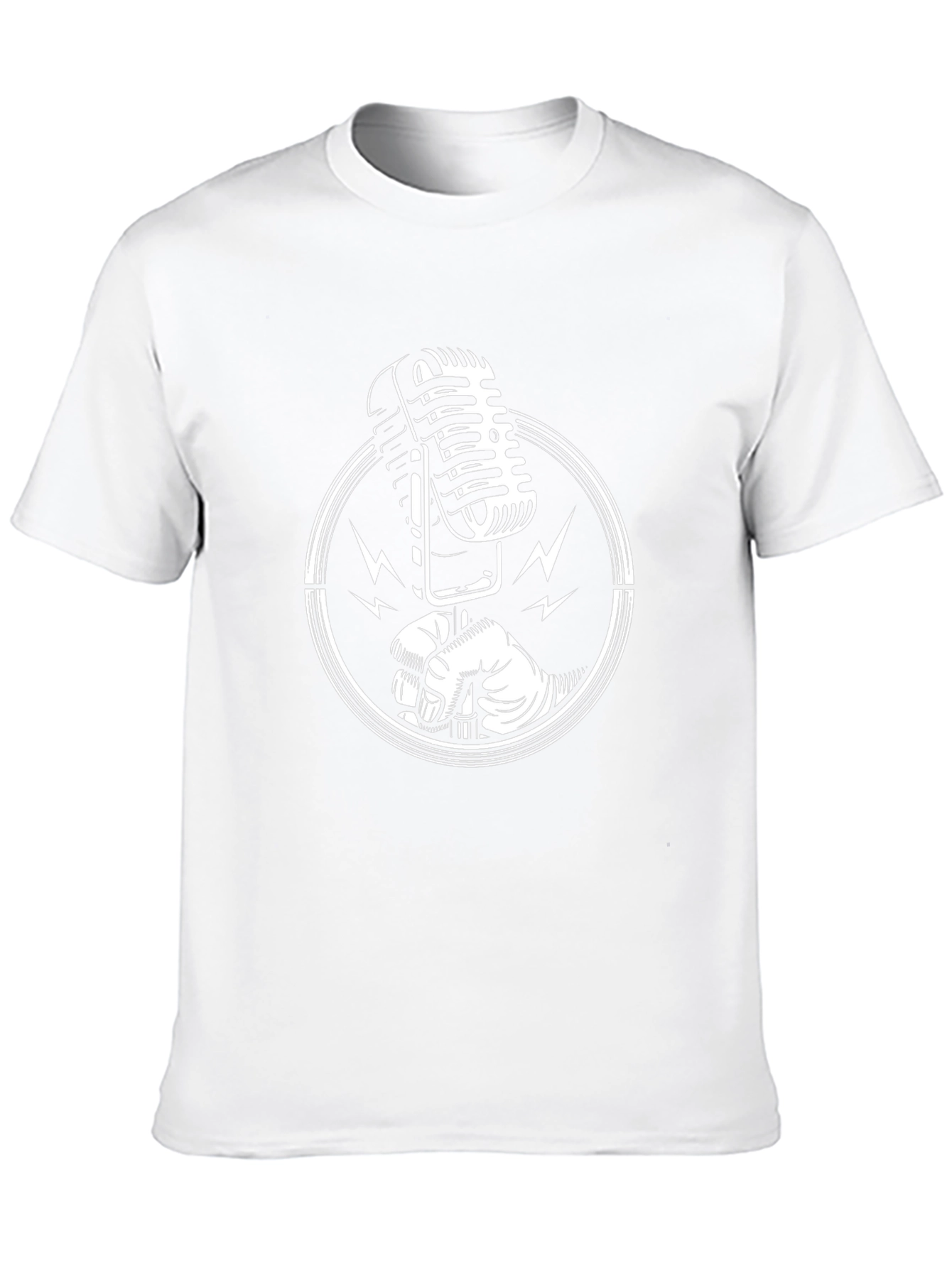 Retro Microphone Graphic Tee - Black