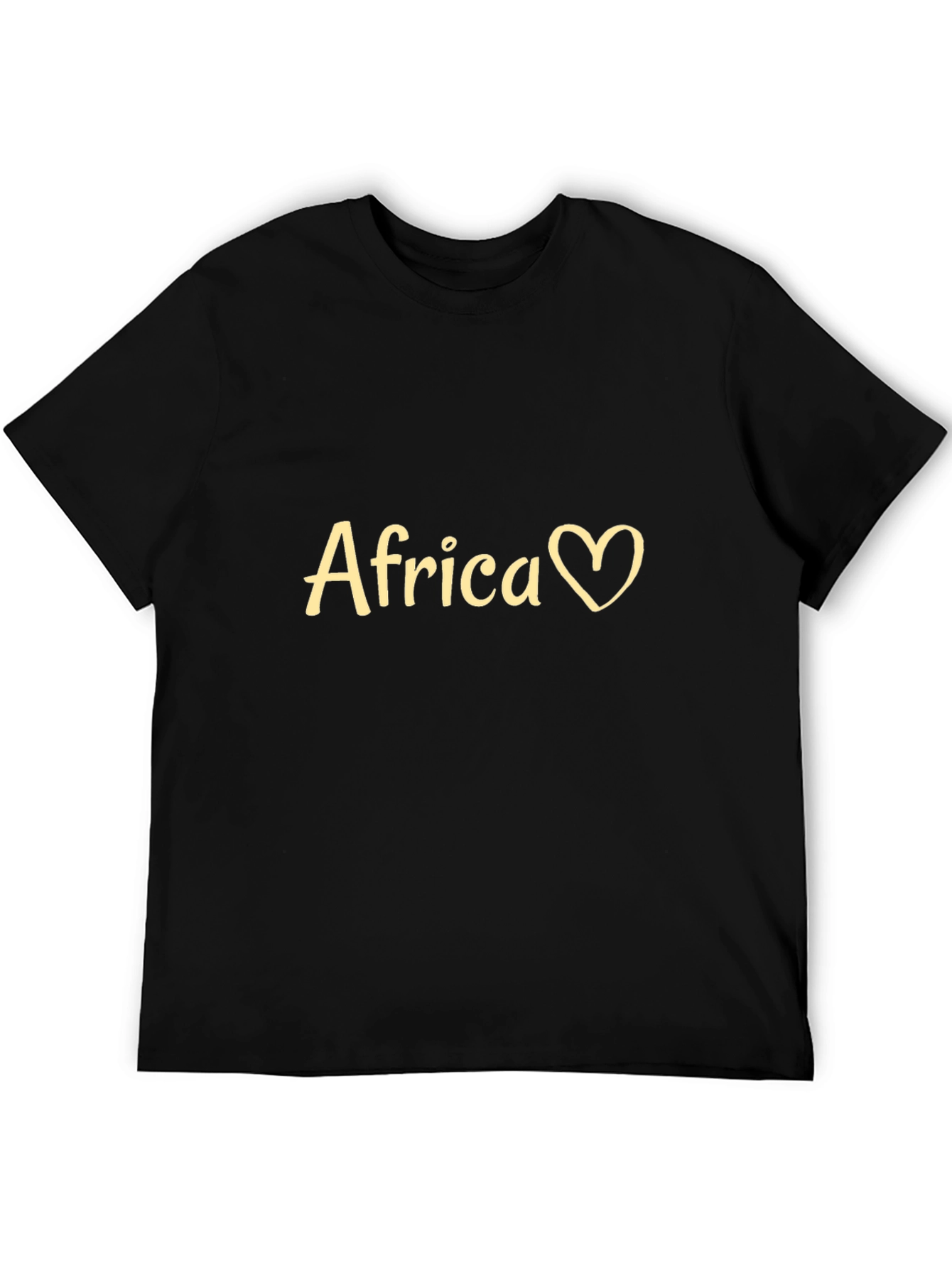 Africa Heart Graphic Black T-Shirt