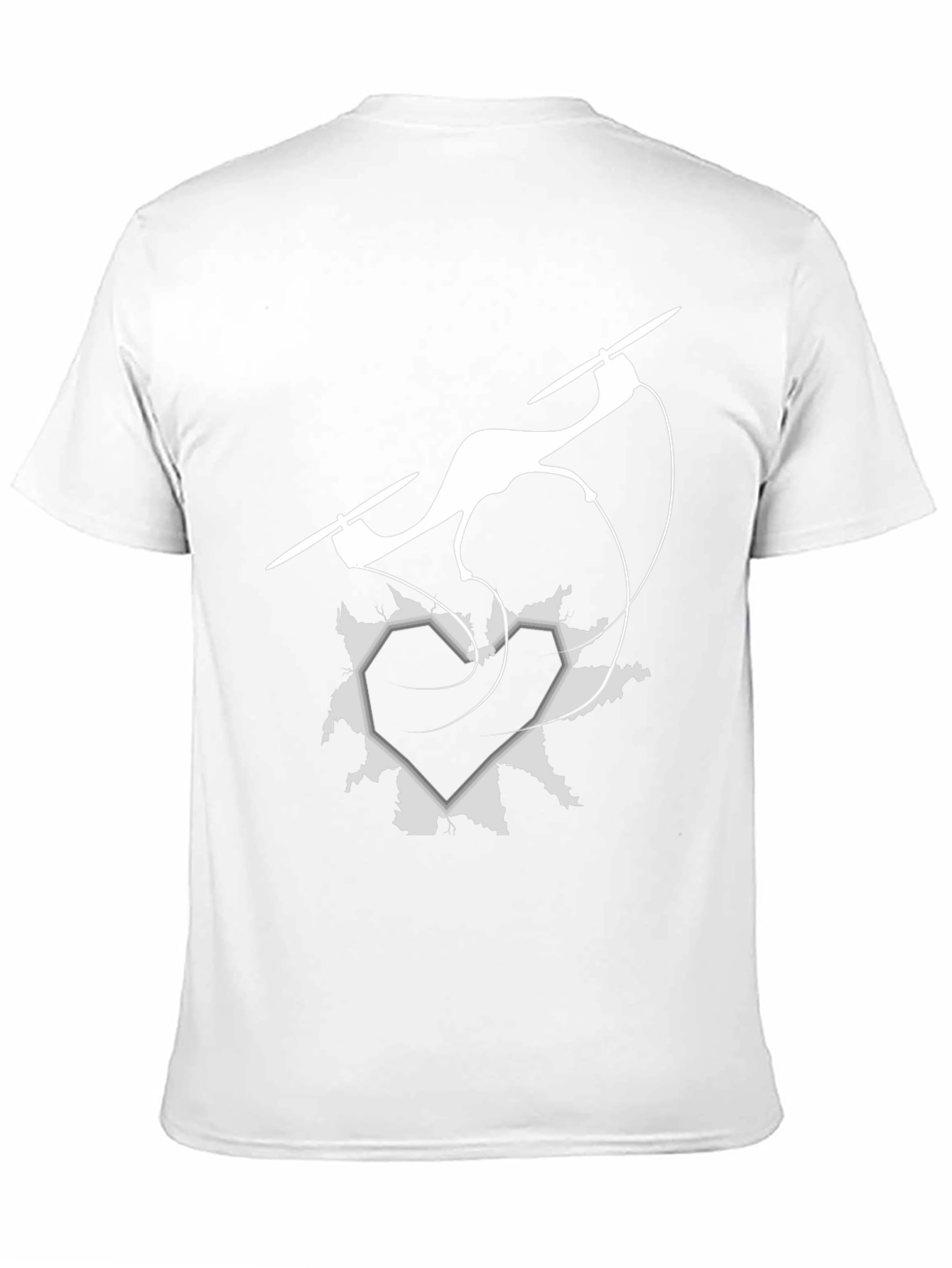 Drone Heart Graphic Tee - Black Crew Neck