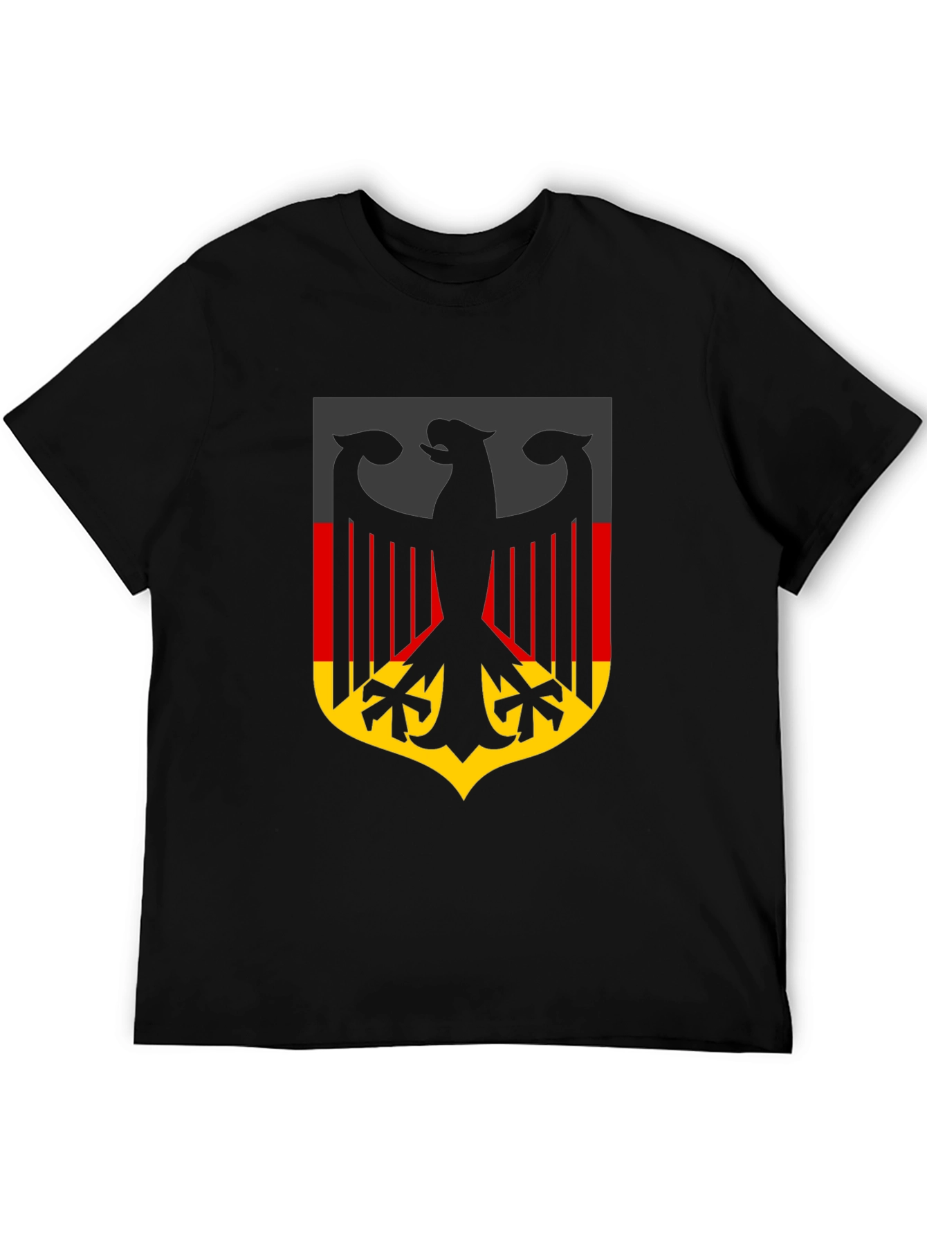 German Flag Eagle Crest Black T-Shirt