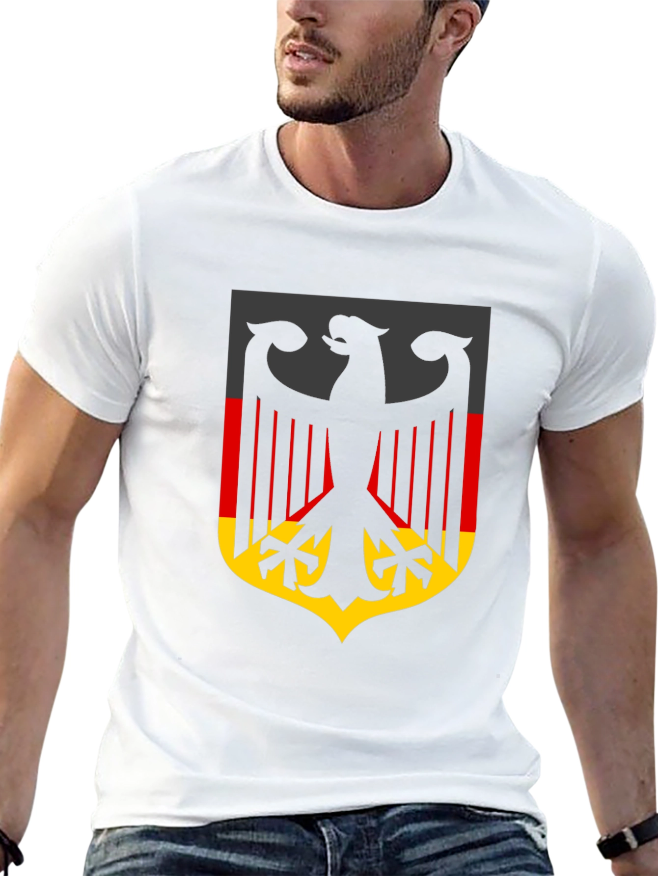 German Flag Eagle Crest Black T-Shirt