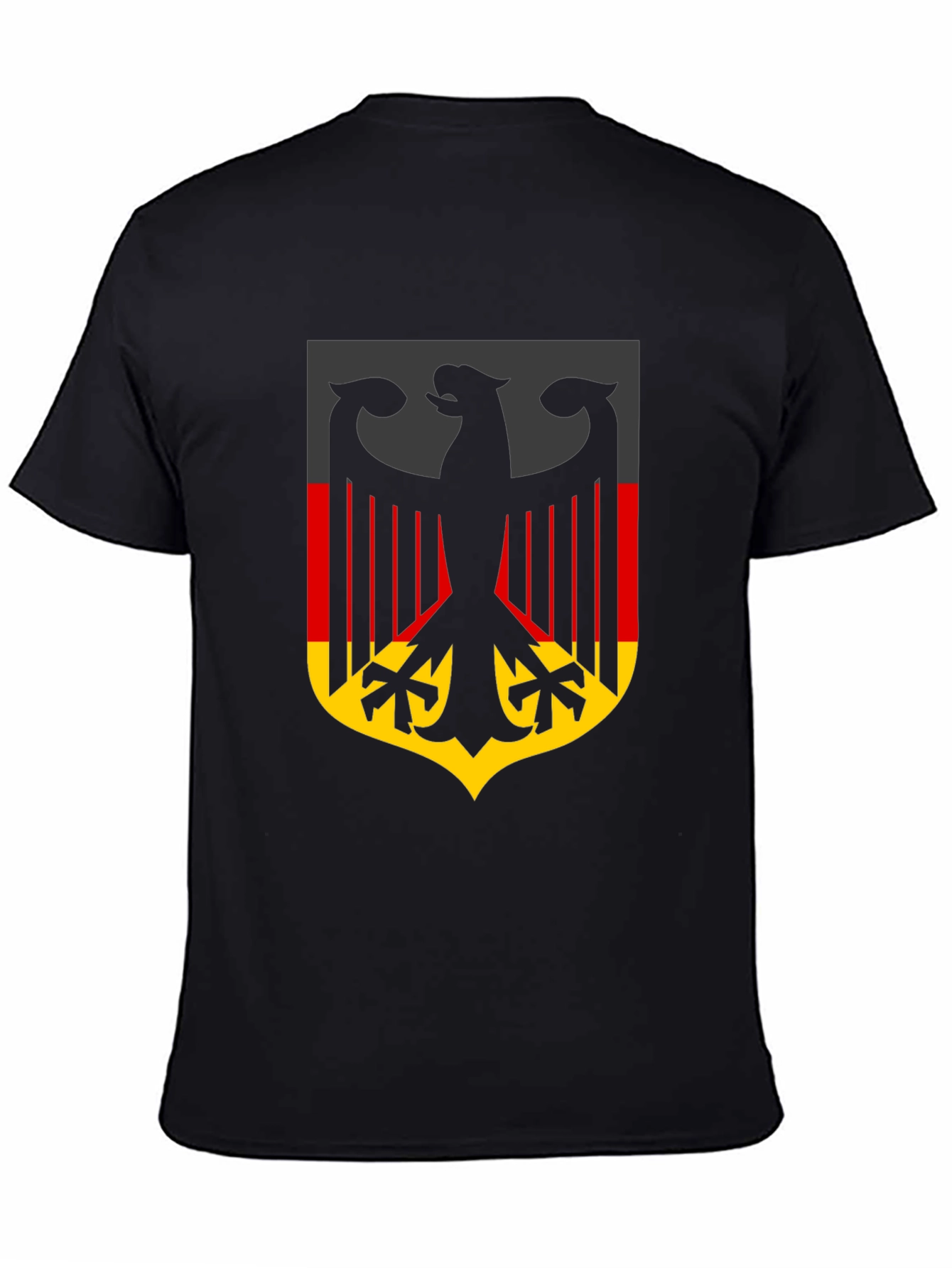 German Flag Eagle Crest Black T-Shirt