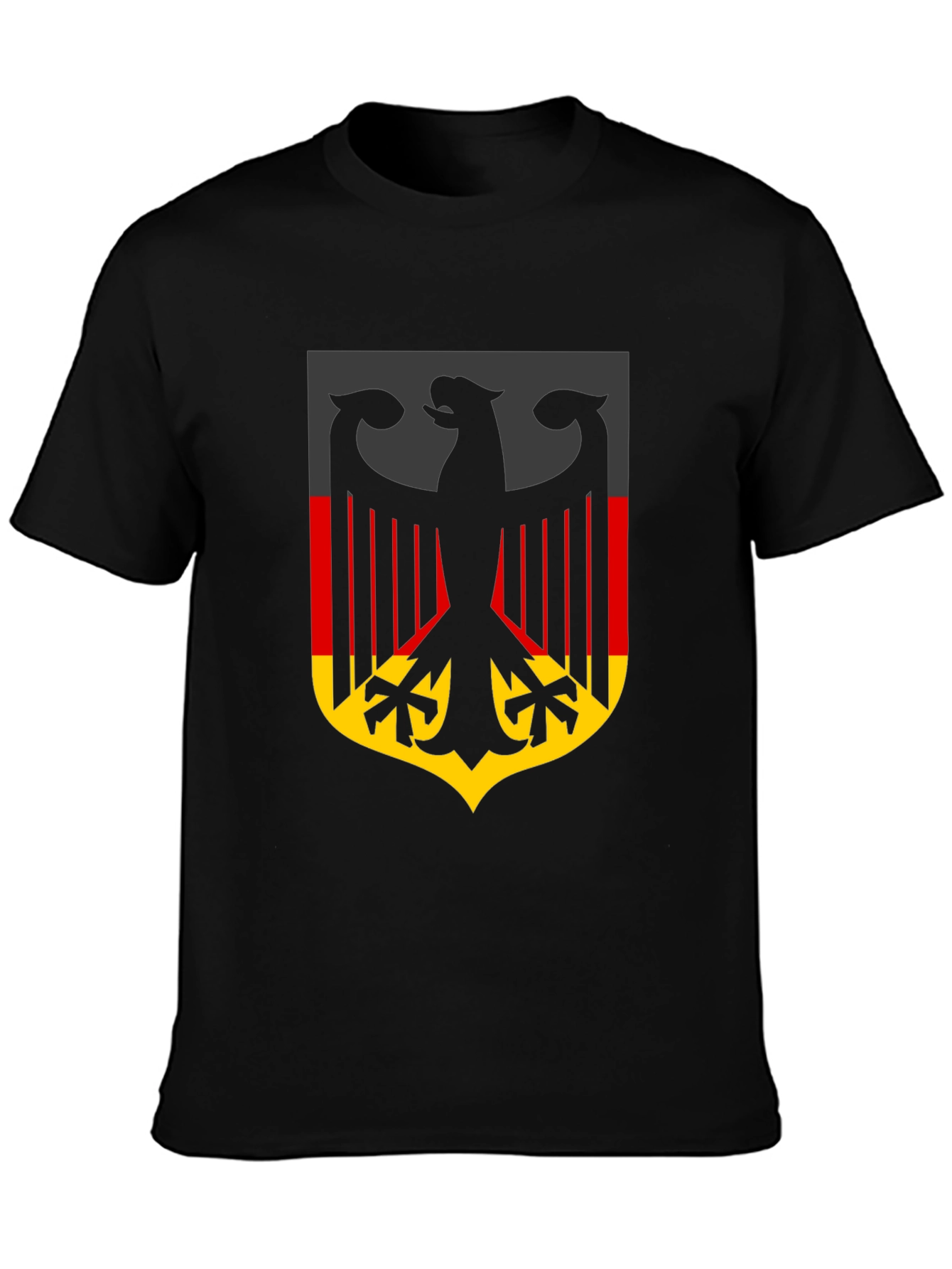 German Flag Eagle Crest Black T-Shirt