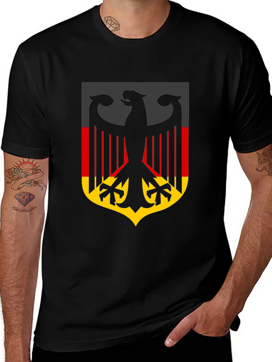 German Flag Eagle Crest Black T-Shirt