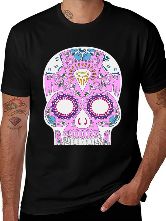 Sugar Skull Graphic Tee - Black