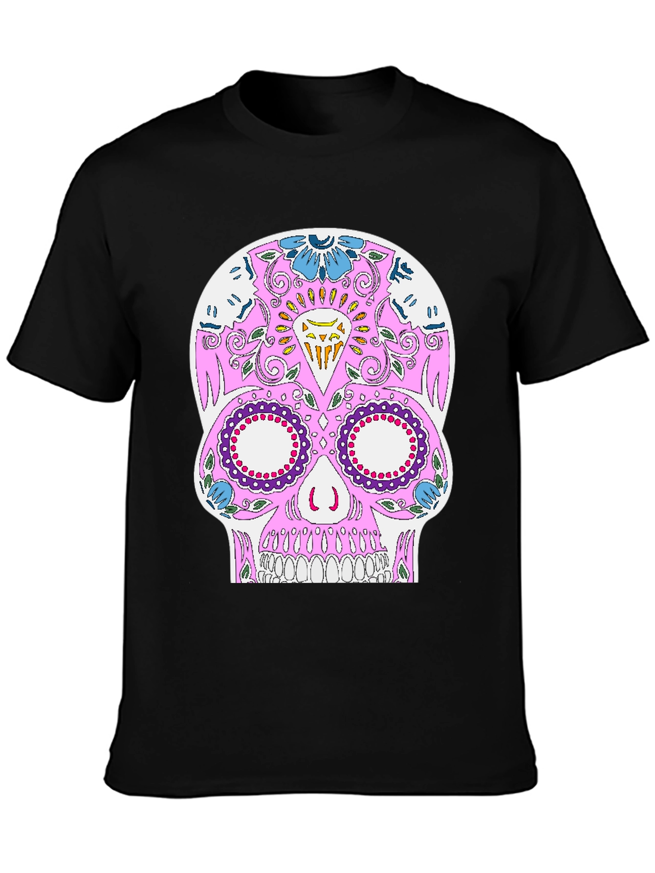 Sugar Skull Graphic Tee - Black