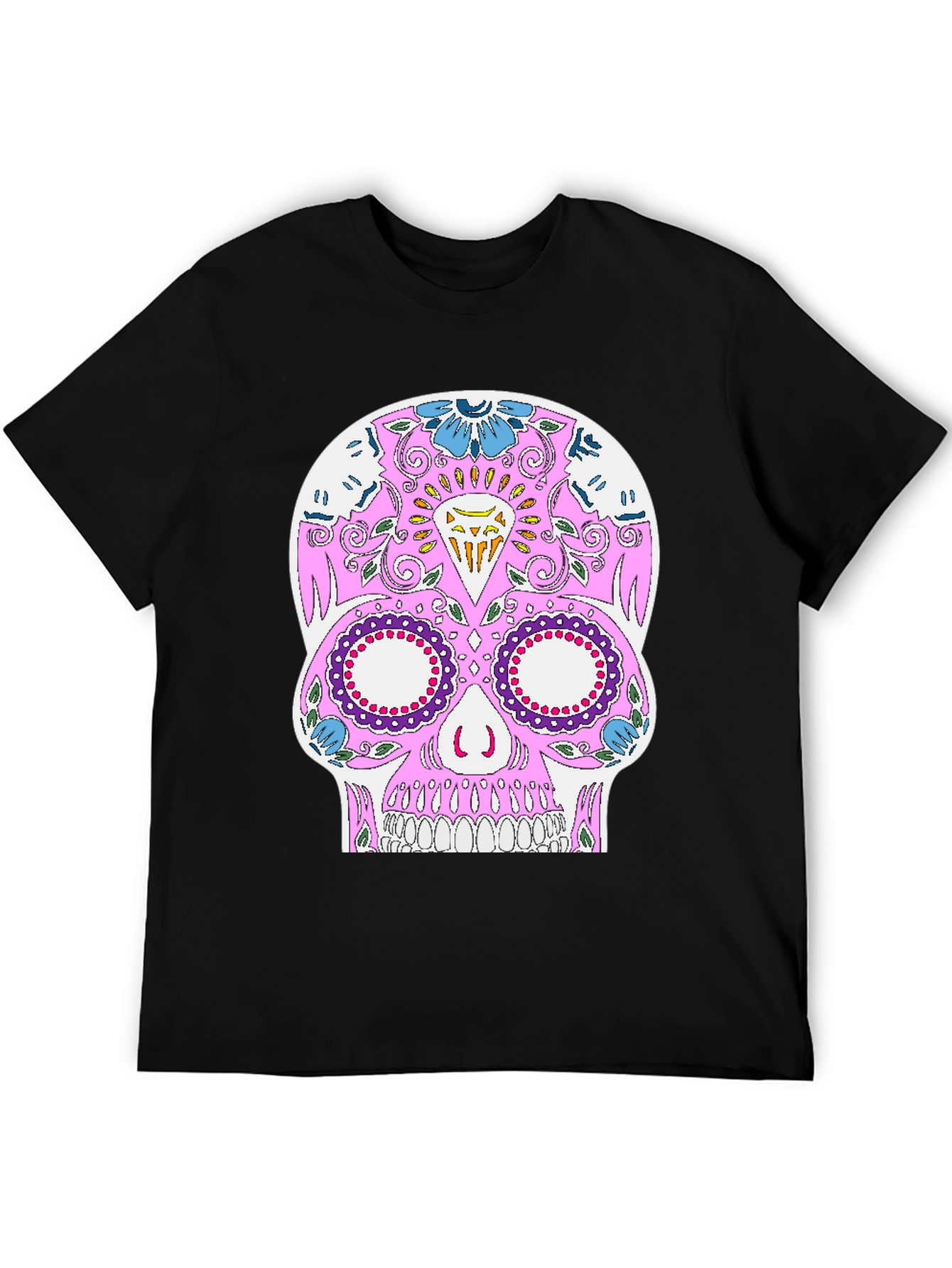 Sugar Skull Graphic Tee - Black