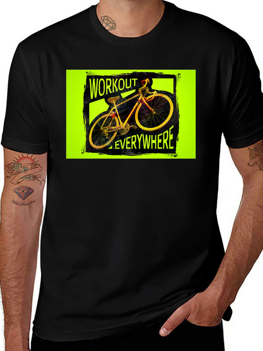 Workout Everywhere Bicycle Graphic Tee - Black