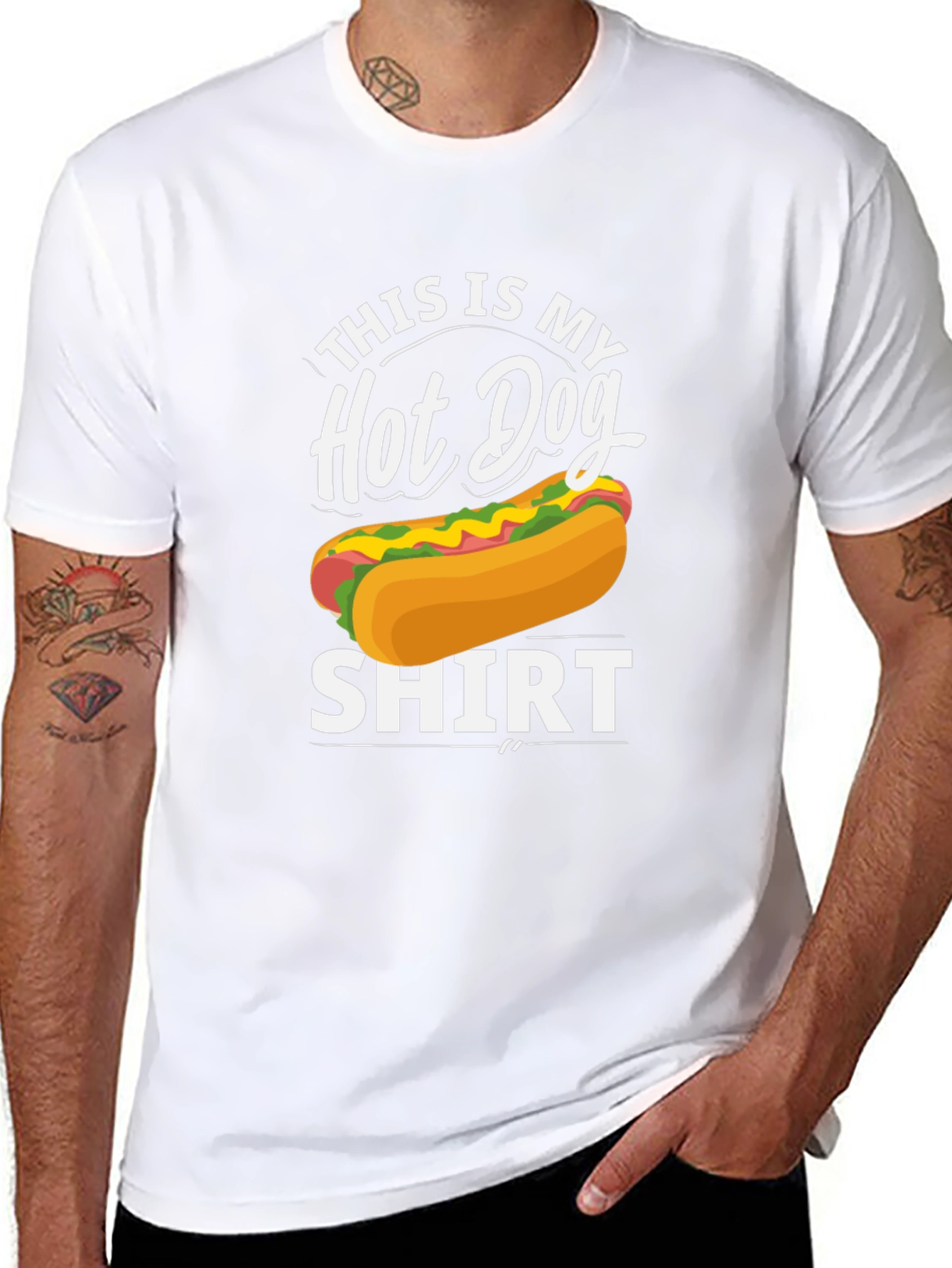 Hot Dog Graphic T-Shirt - Unisex Crew Neck