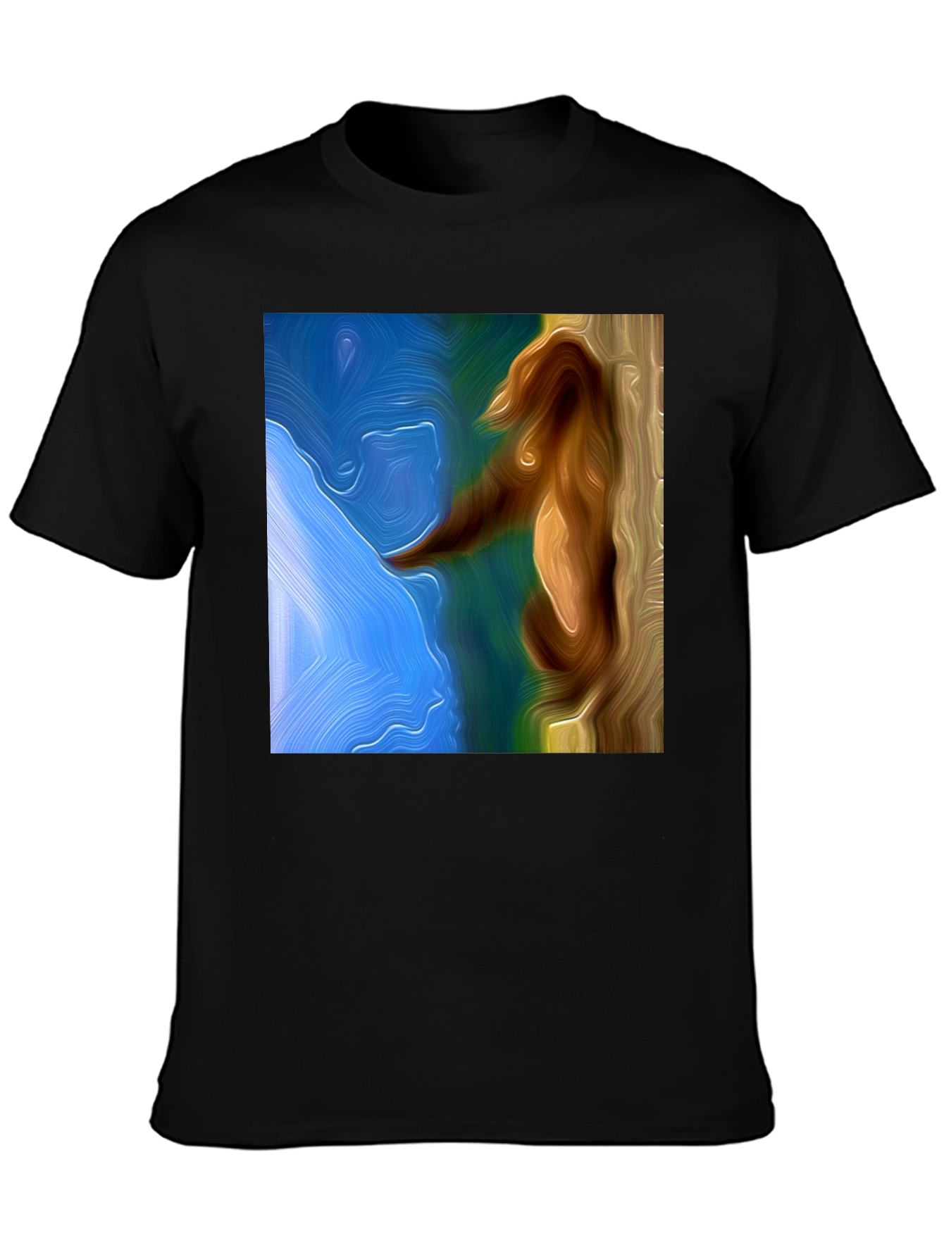 Abstract Seahorse Art Black T-Shirt