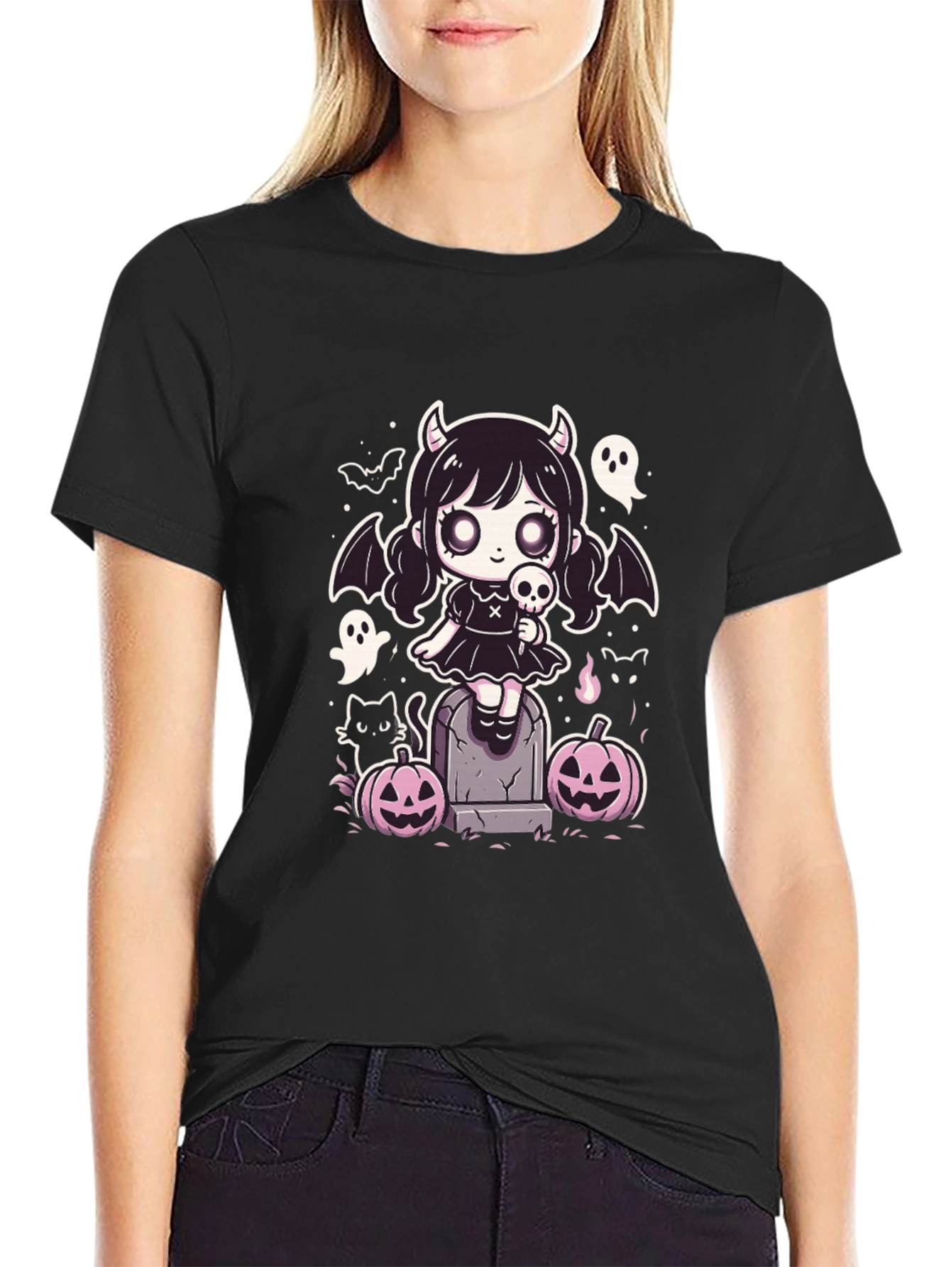 Cute Goth Girl Halloween T-Shirt