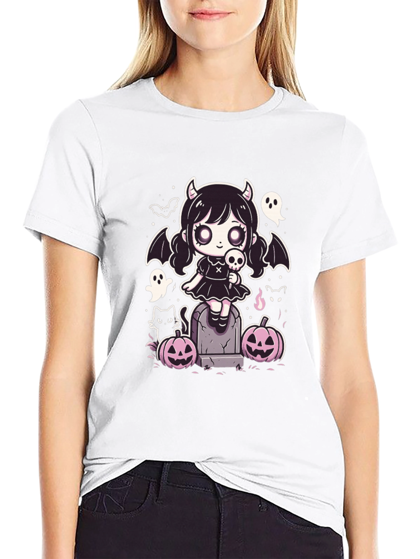 Cute Goth Girl Halloween T-Shirt