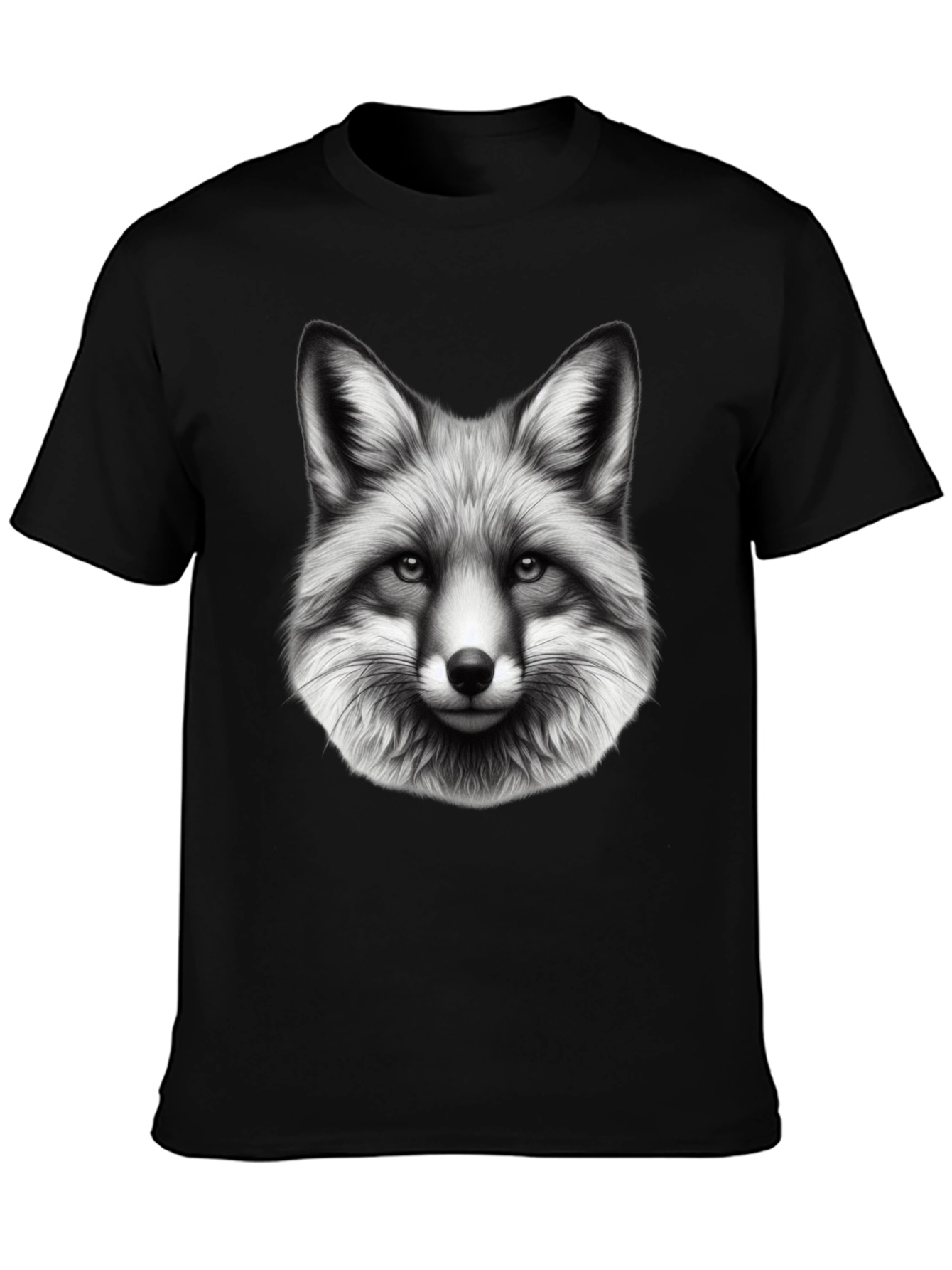 Fox Graphic Print Black T-Shirt