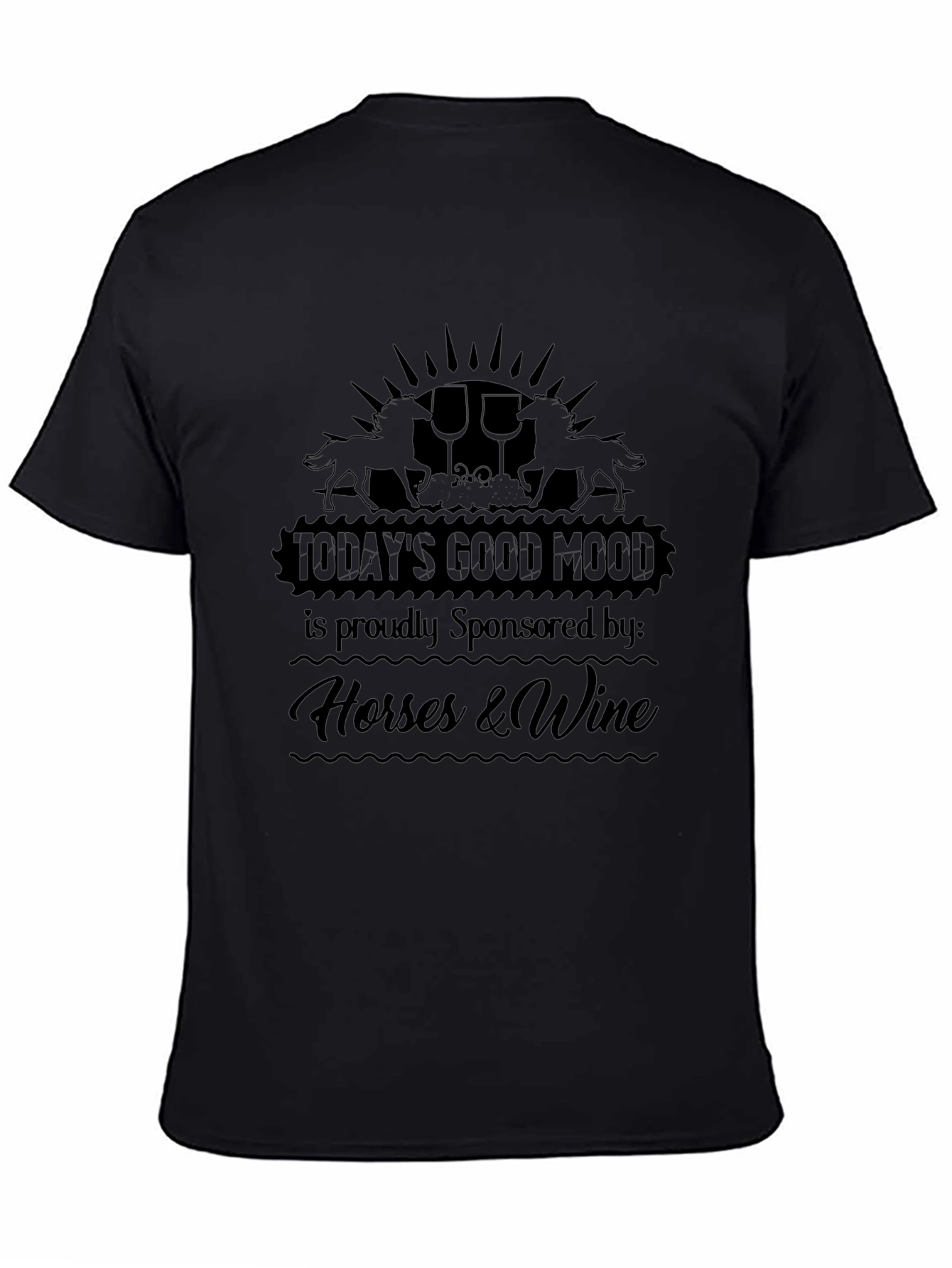 Horses & Wine Funny Graphic T-Shirt