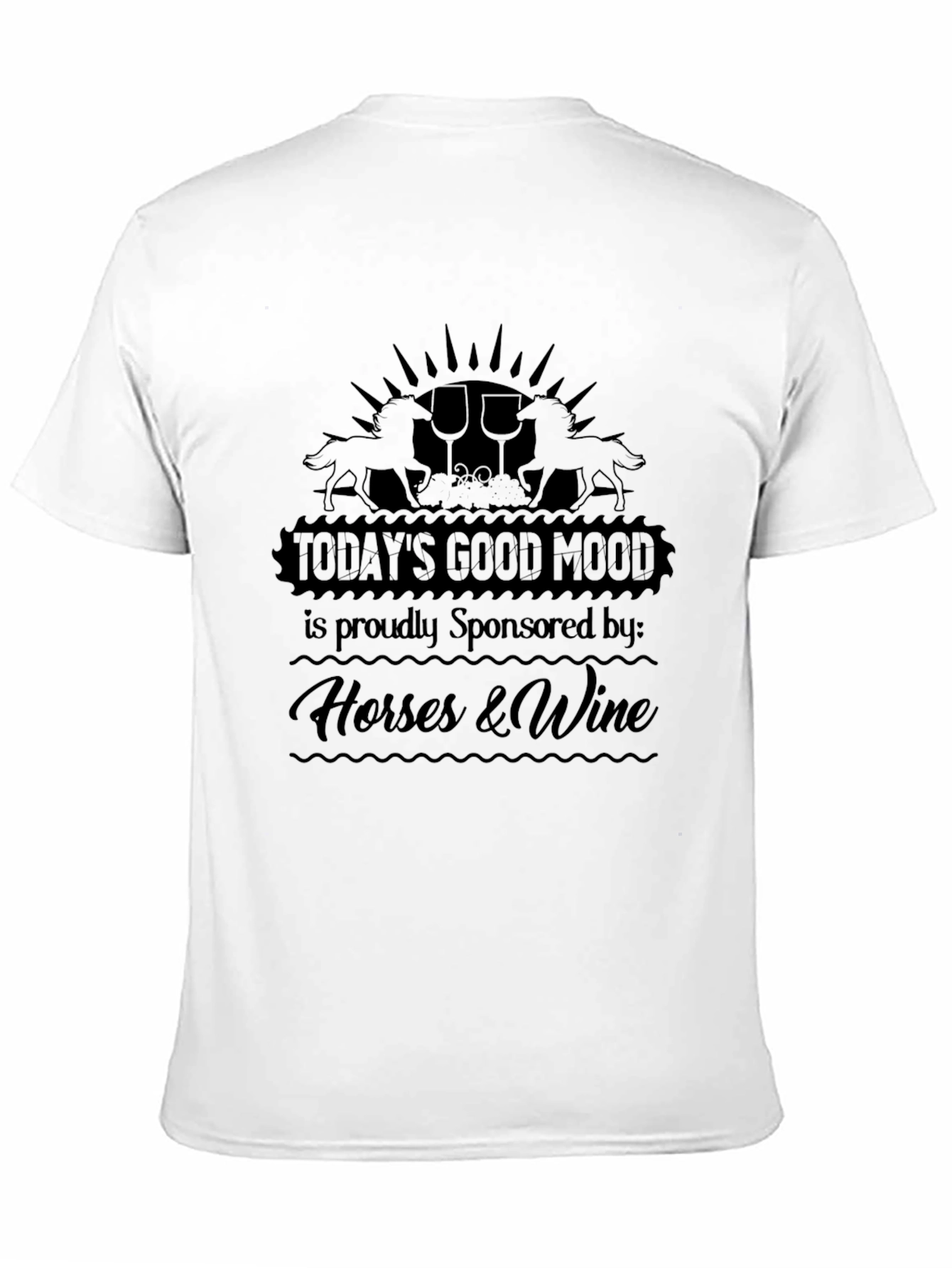 Horses & Wine Funny Graphic T-Shirt