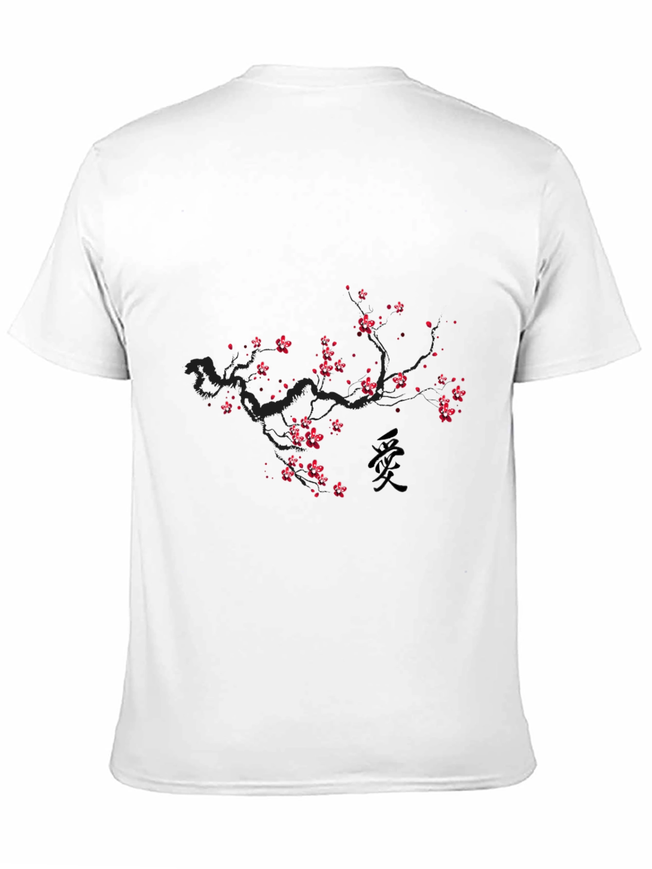 Cherry Blossom Print Black T-Shirt - Modern Casual Wear