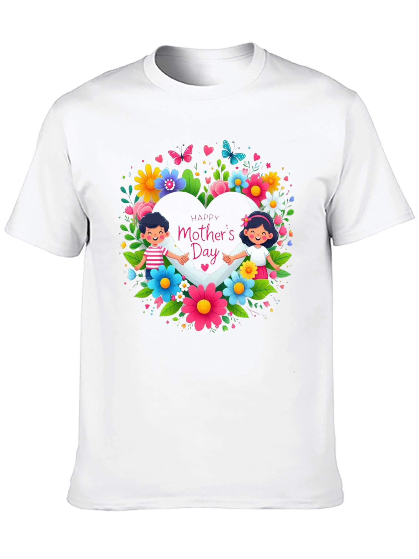 Happy Mothers Day Floral Heart T-Shirt