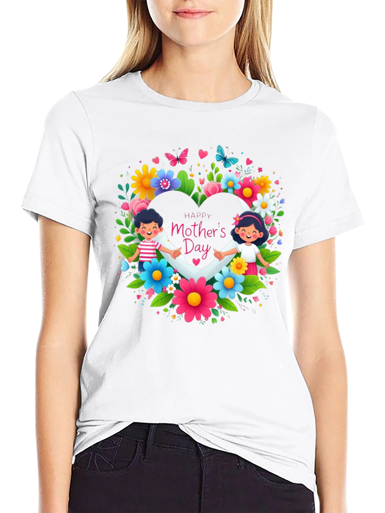 Happy Mothers Day Floral Heart T-Shirt