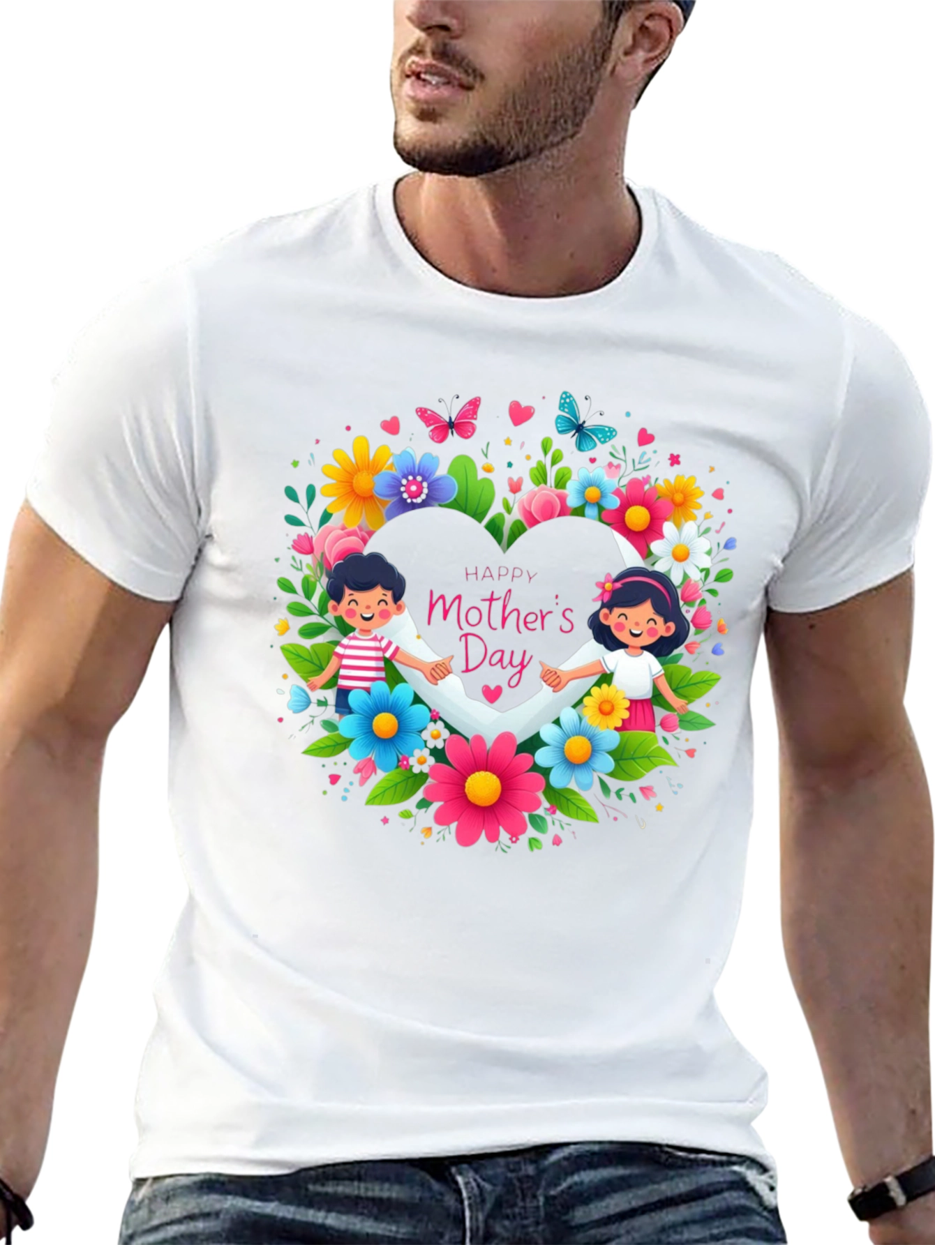 Happy Mothers Day Floral Heart T-Shirt