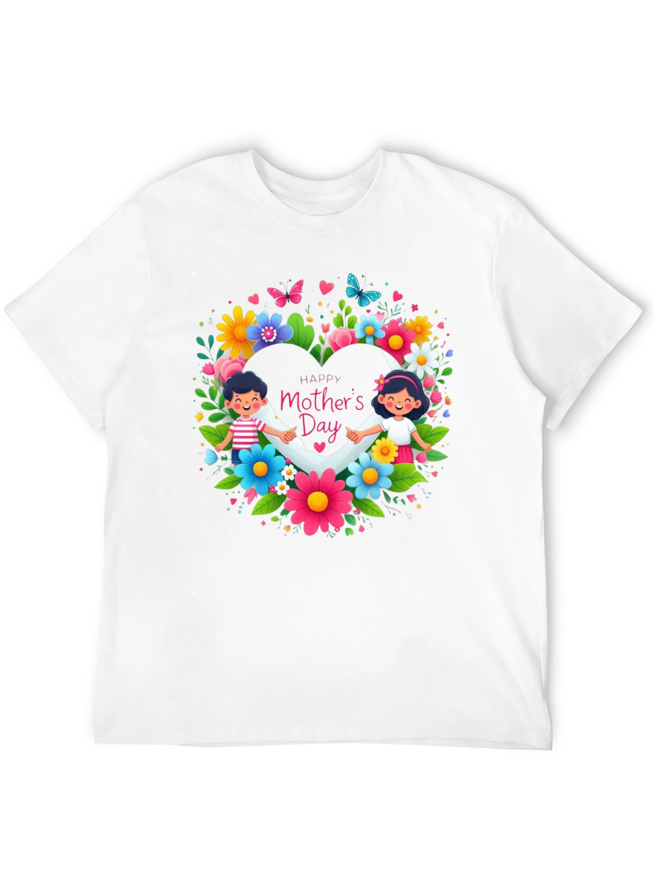 Happy Mothers Day Floral Heart T-Shirt
