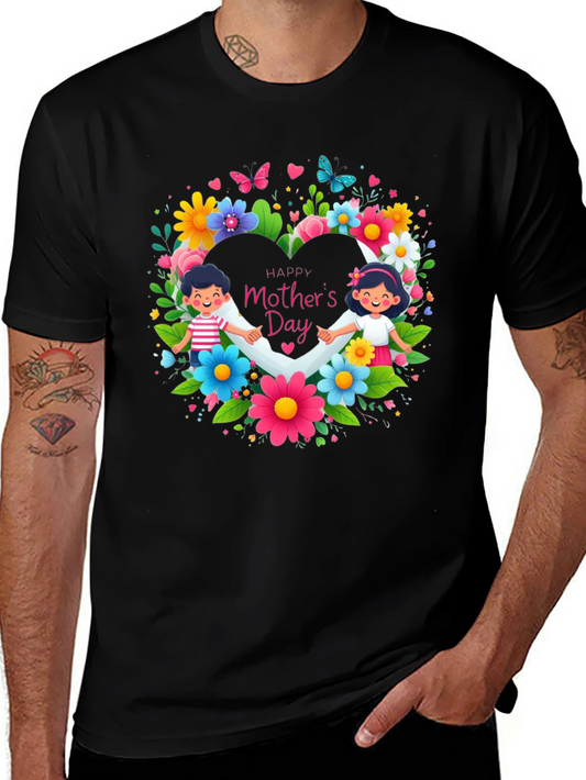 Happy Mothers Day Floral Heart T-Shirt