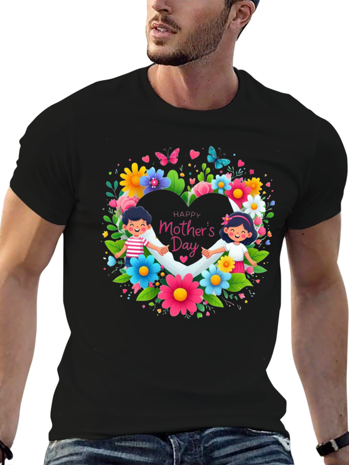 Happy Mothers Day Floral Heart T-Shirt