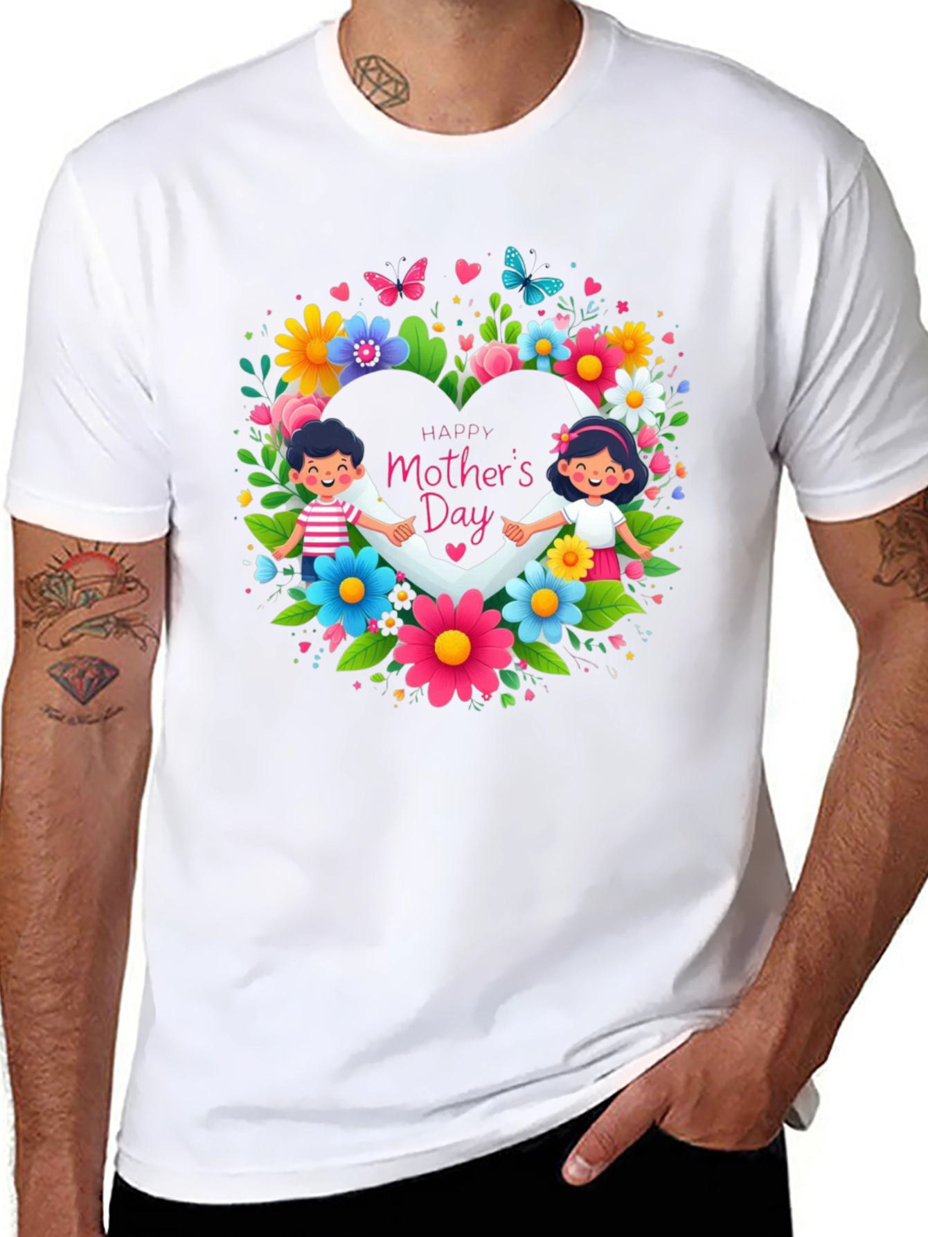 Happy Mothers Day Floral Heart T-Shirt