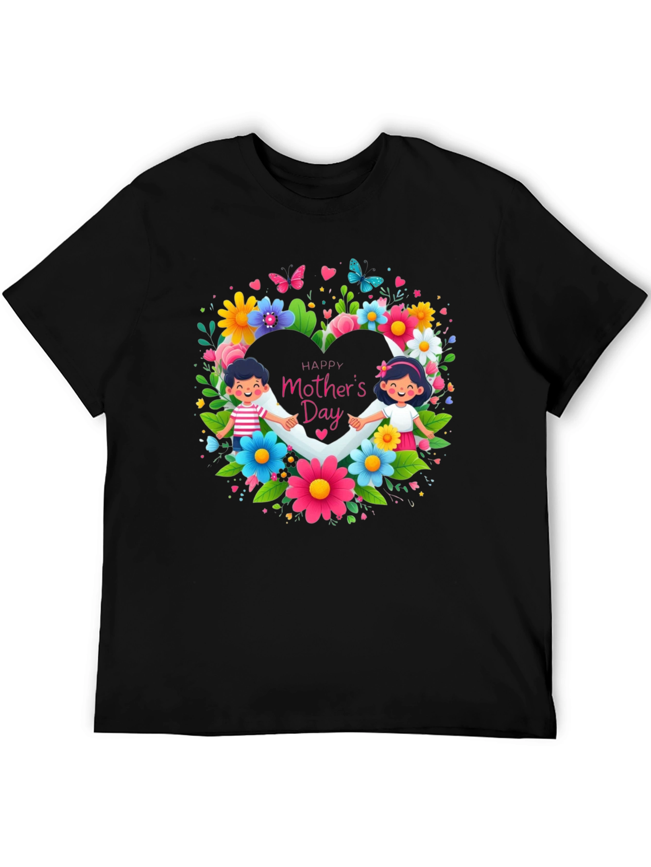 Happy Mothers Day Floral Heart T-Shirt