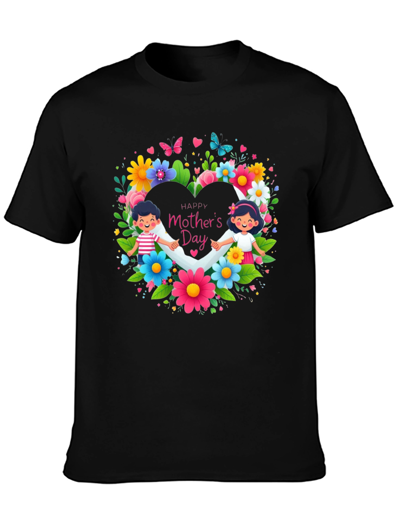 Happy Mothers Day Floral Heart T-Shirt
