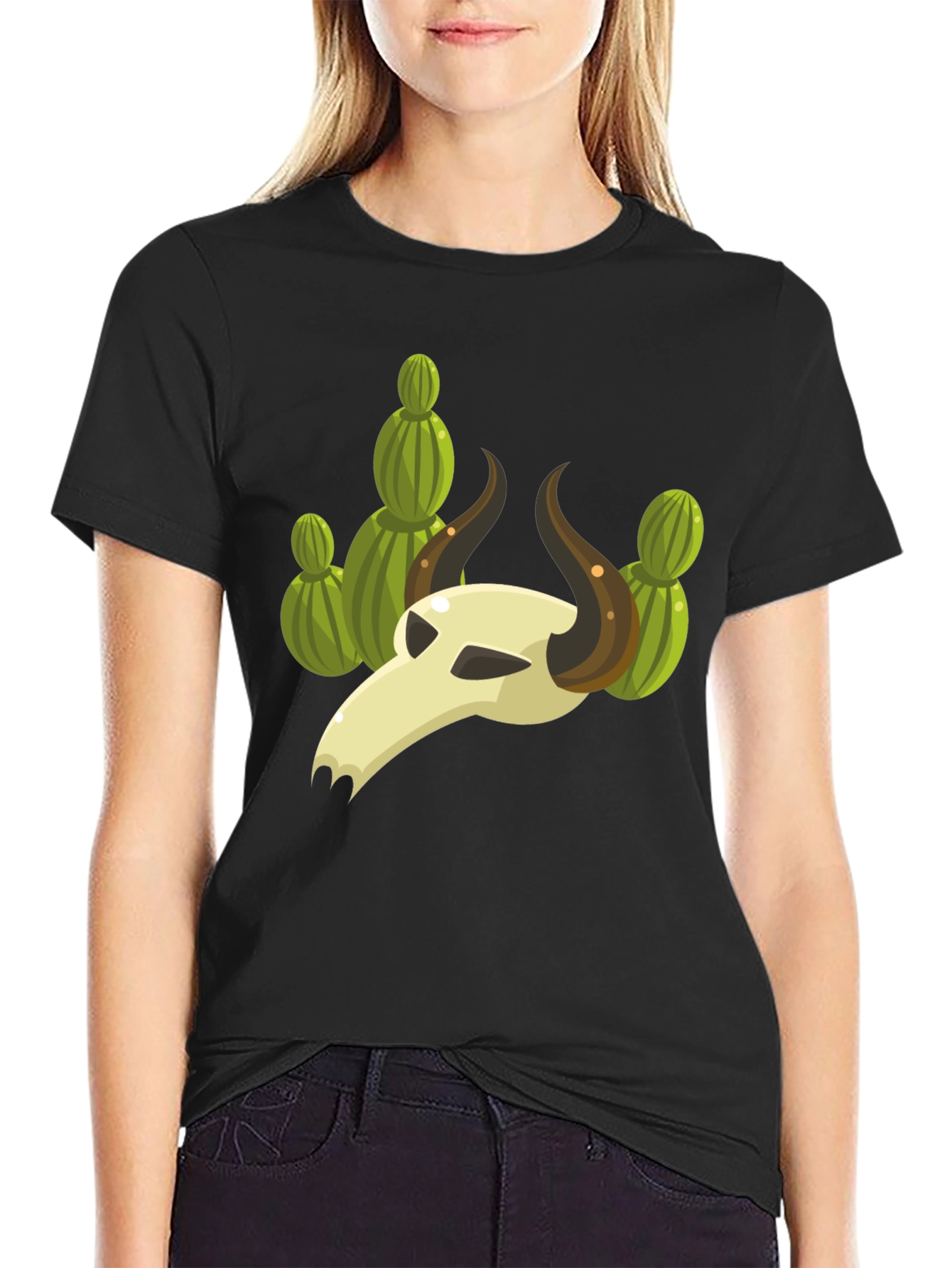Cactus Skull Graphic Tee - Unique Desert Style Shirt