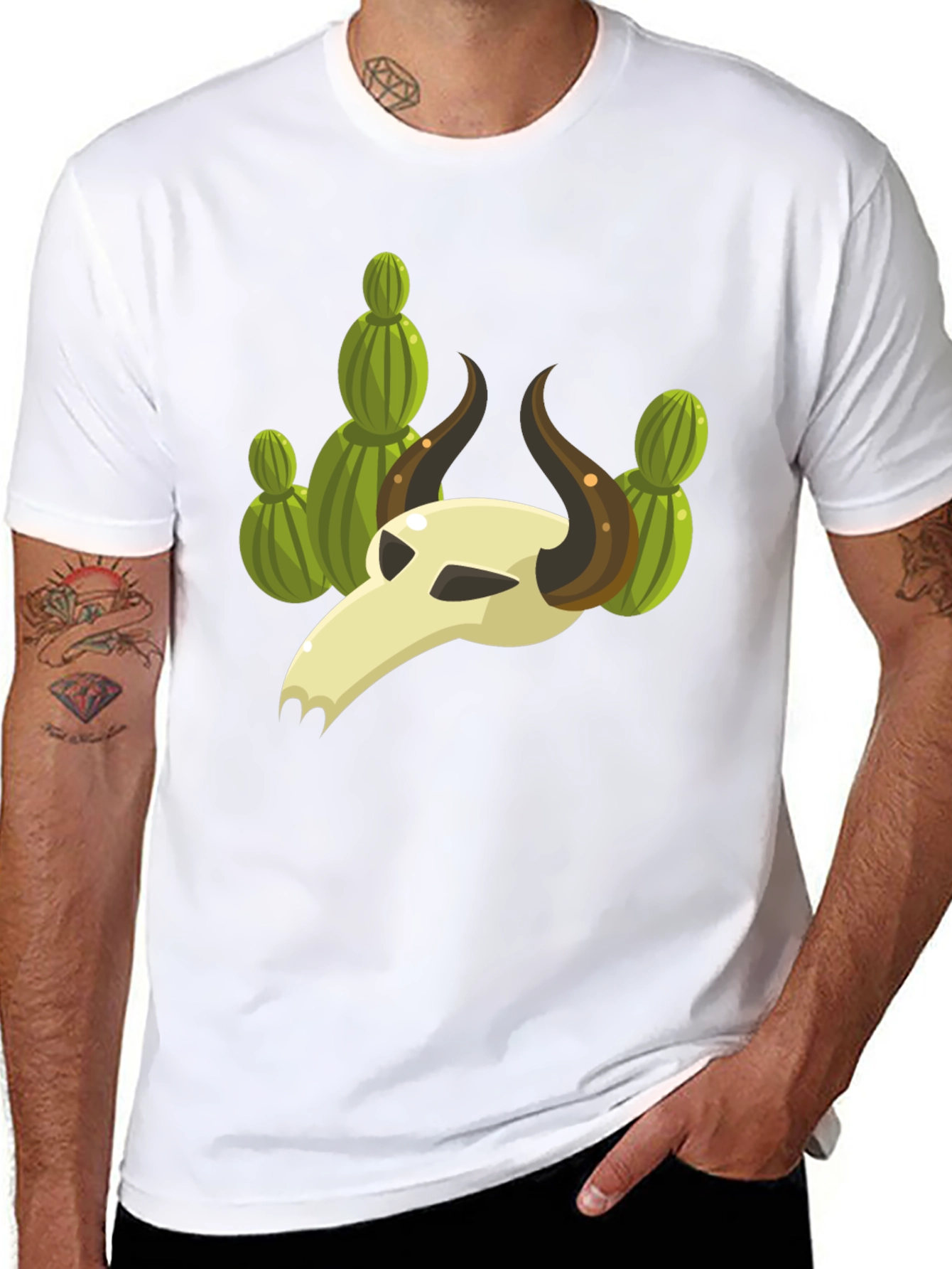 Cactus Skull Graphic Tee - Unique Desert Style Shirt