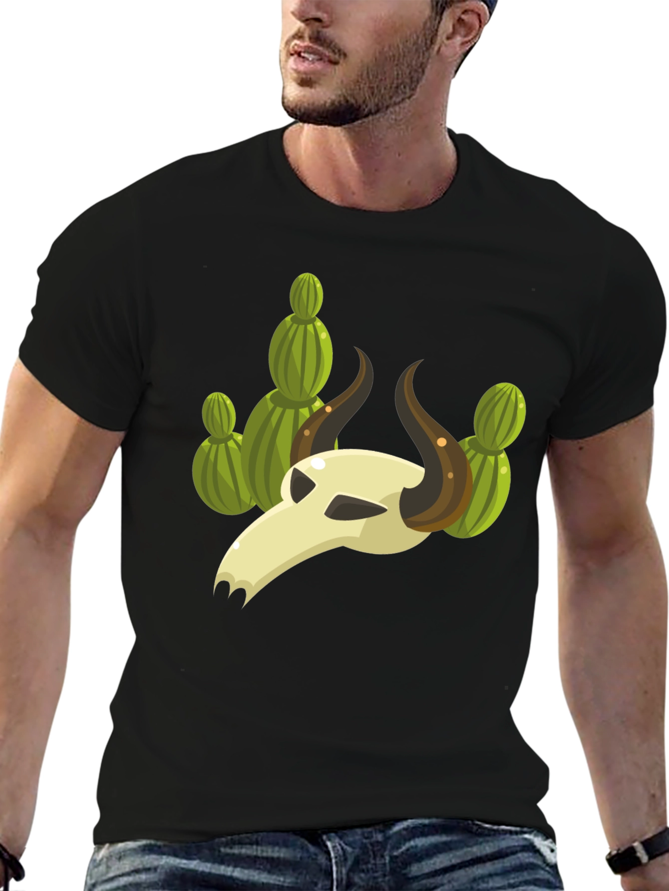 Cactus Skull Graphic Tee - Unique Desert Style Shirt