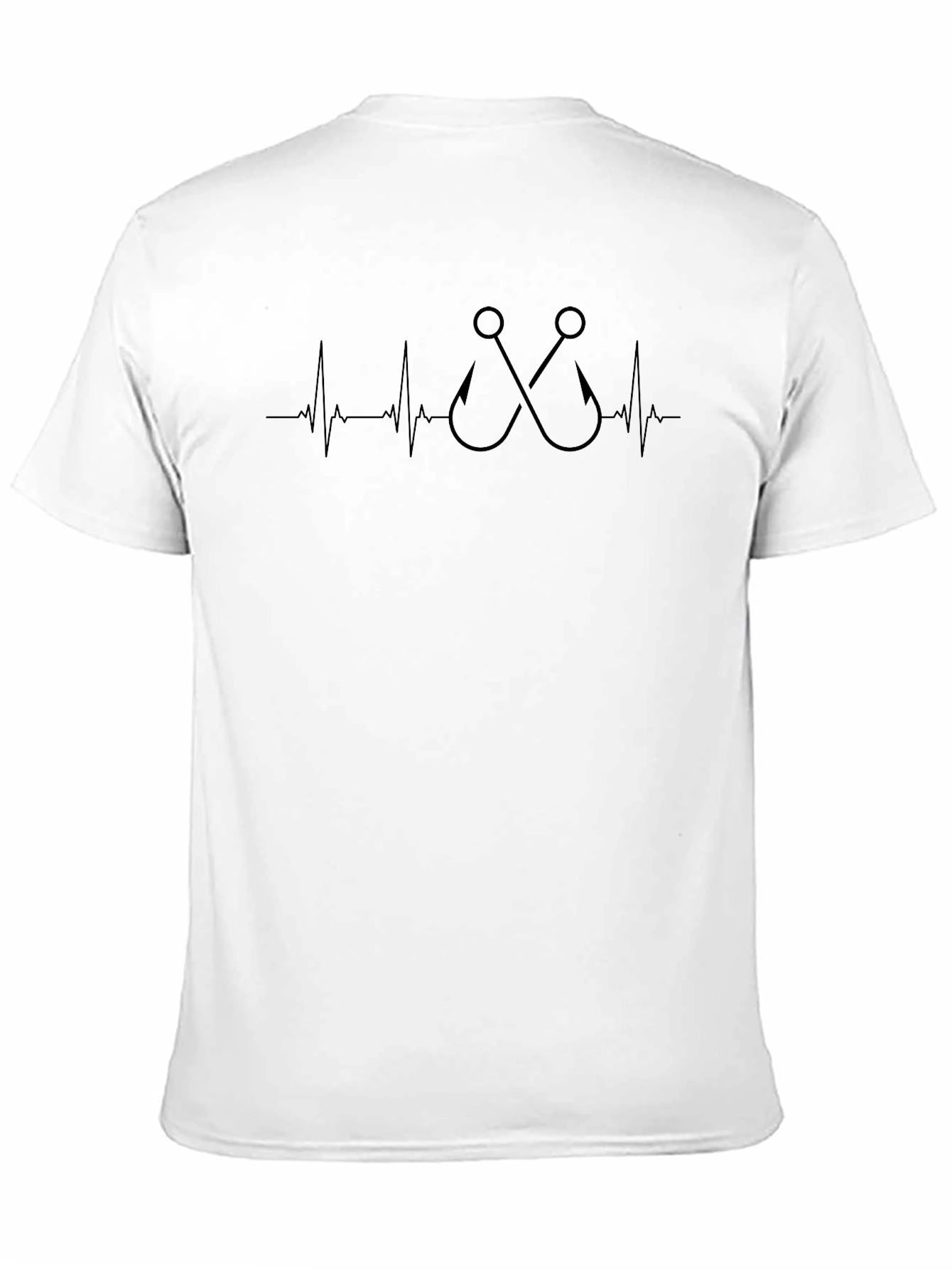 Fishing Hook Heartbeat Graphic T-Shirt