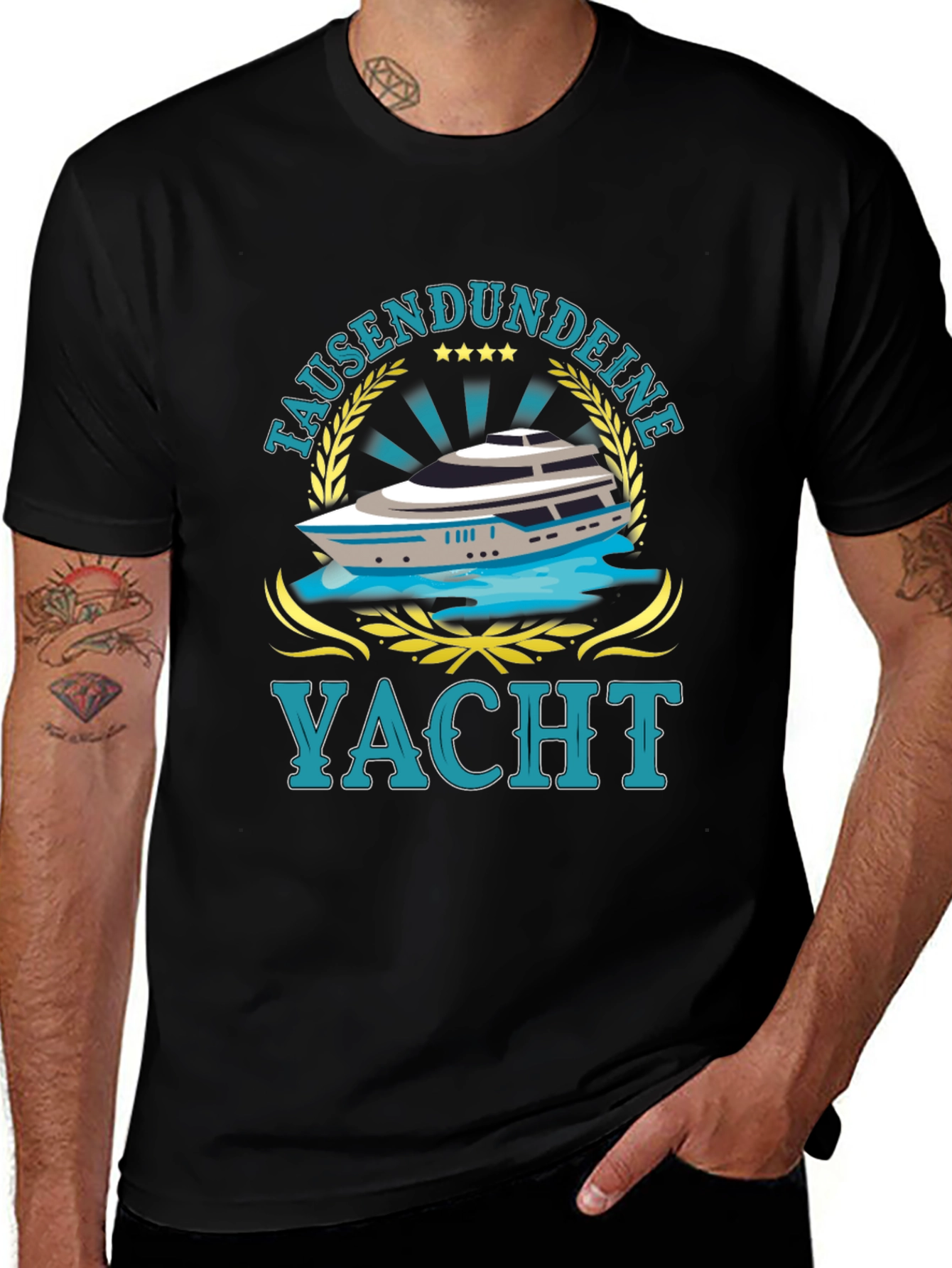 Tausendundeine Yacht Black T-Shirt - Nautical Style