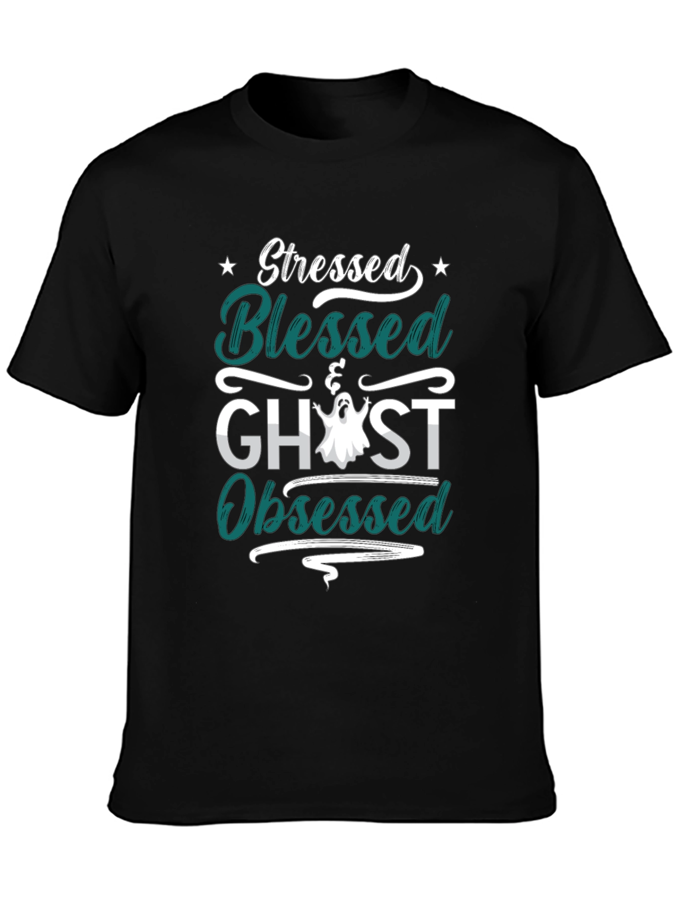 Stressed Blessed Ghost Obsessed Graphic Tee