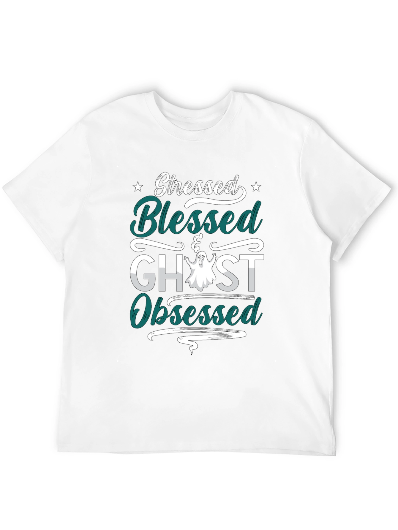 Stressed Blessed Ghost Obsessed Graphic Tee