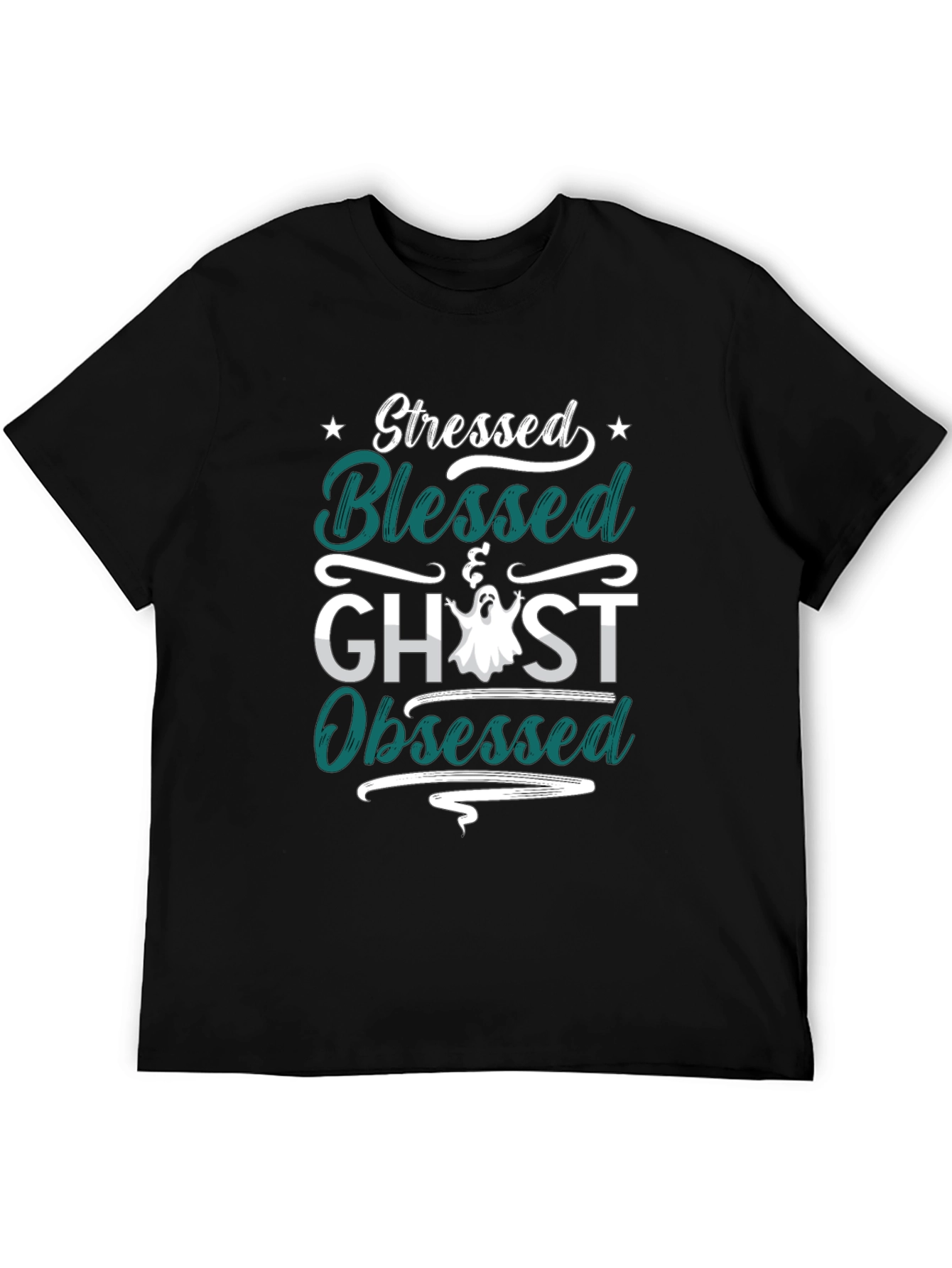 Stressed Blessed Ghost Obsessed Graphic Tee