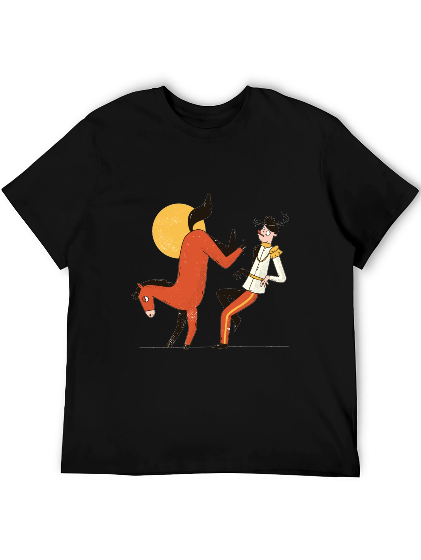 Humorous Horse & Rider Graphic T-Shirt