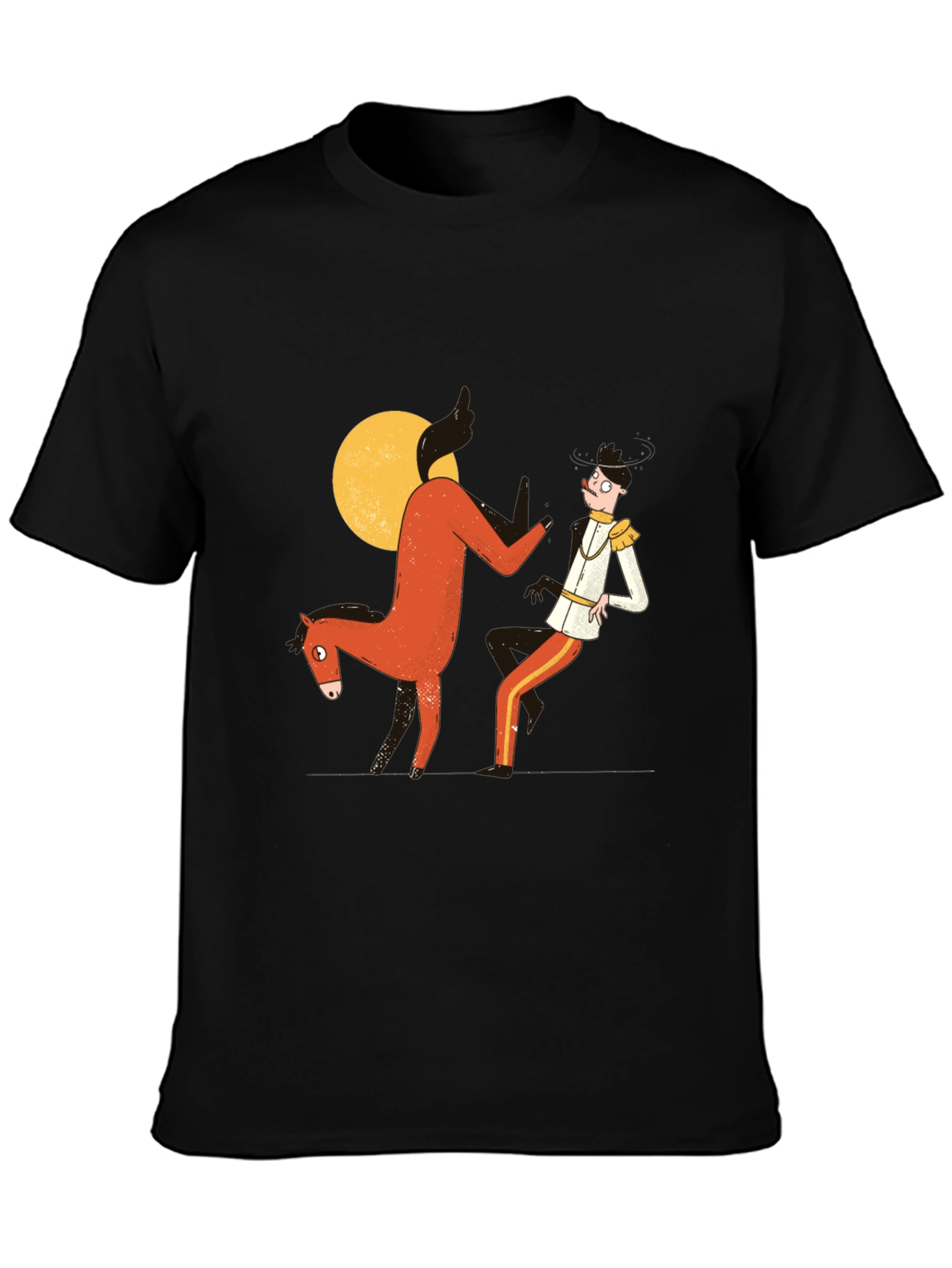 Humorous Horse & Rider Graphic T-Shirt