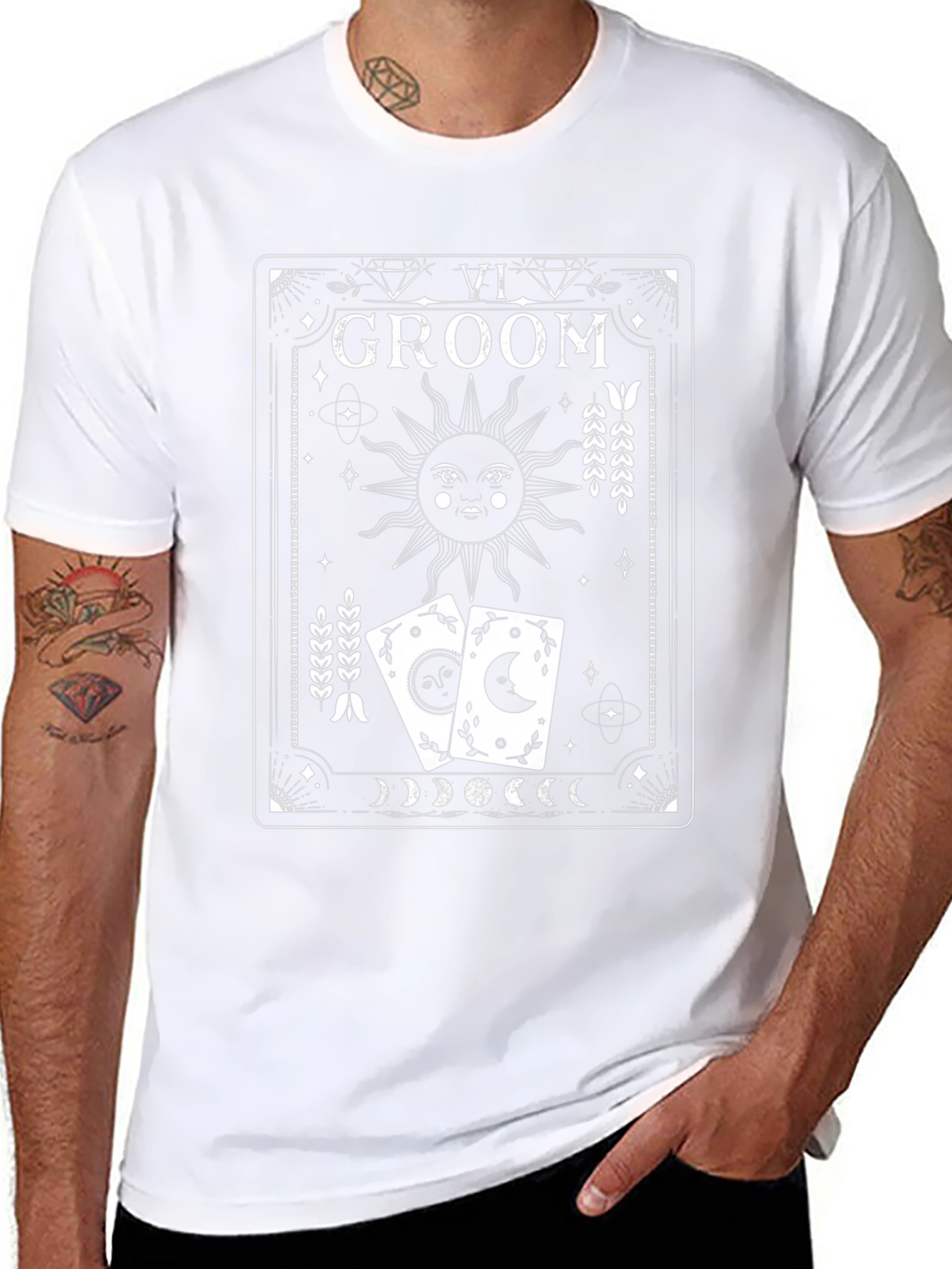 Groom Tarot Card T-Shirt Mystical Wedding Tee