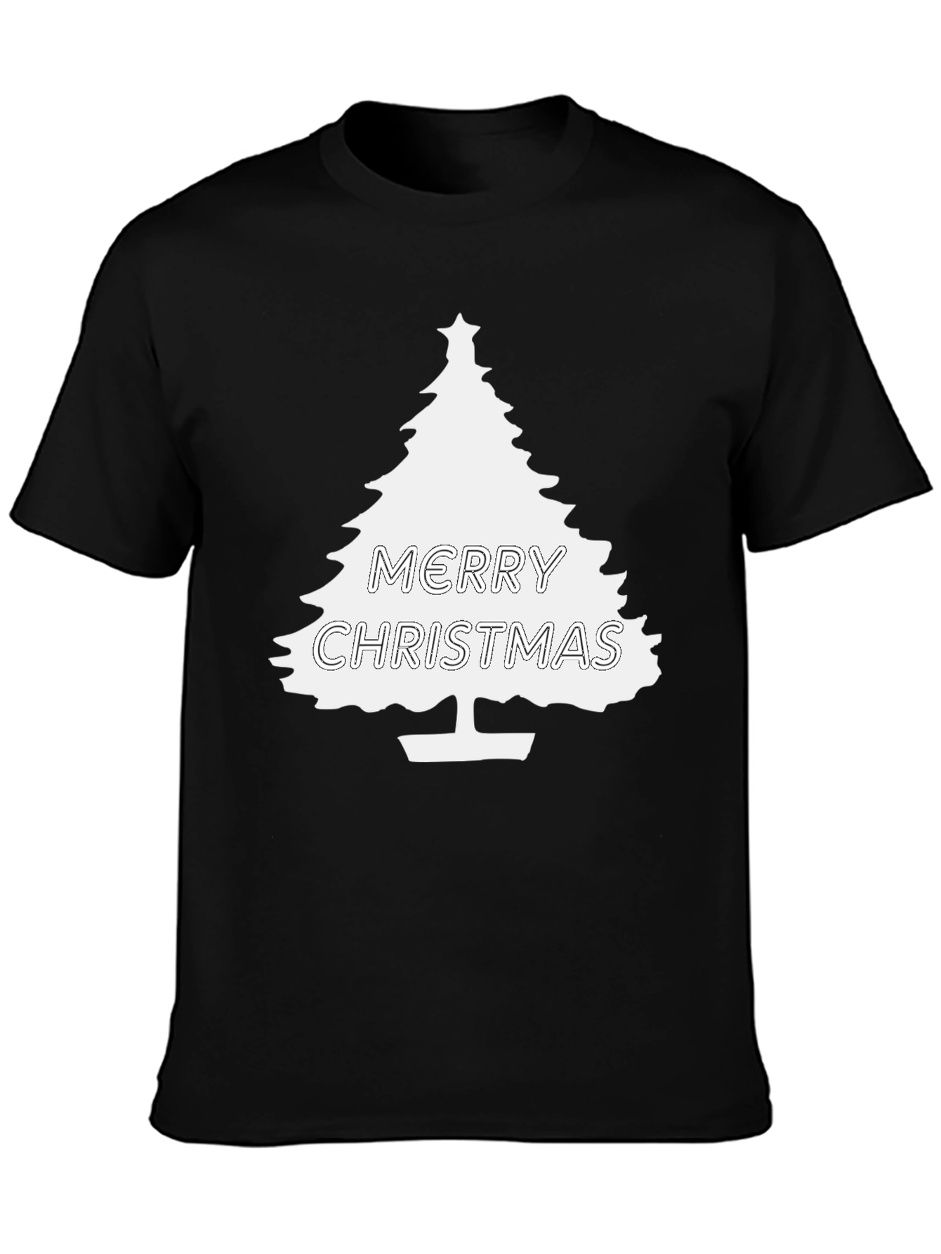 Merry Christmas Tree Graphic T-Shirt