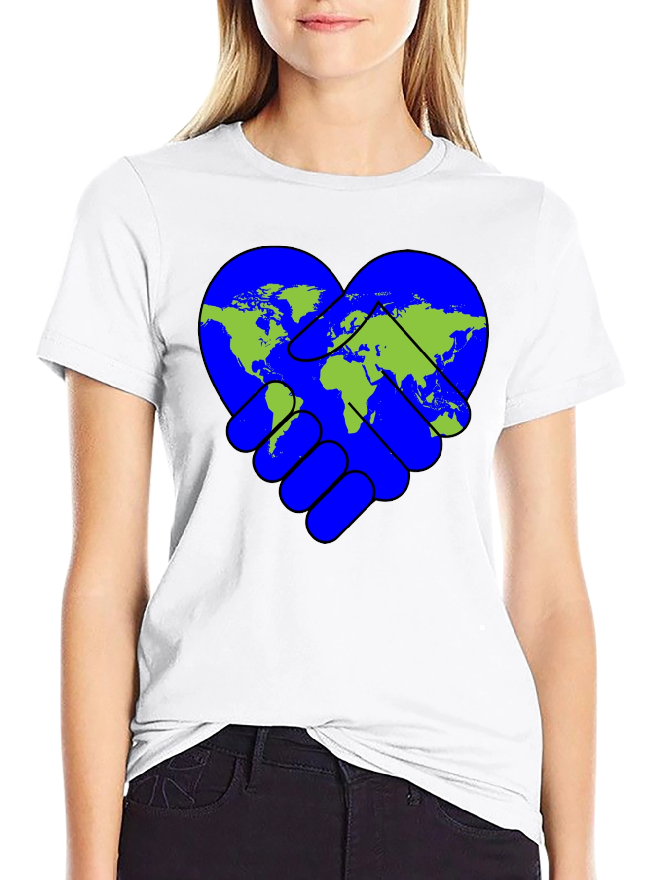 World Peace Handshake Heart T-Shirt