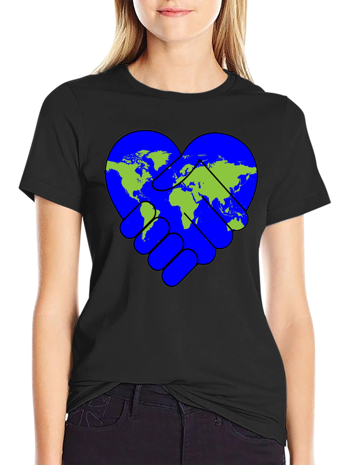 World Peace Handshake Heart T-Shirt