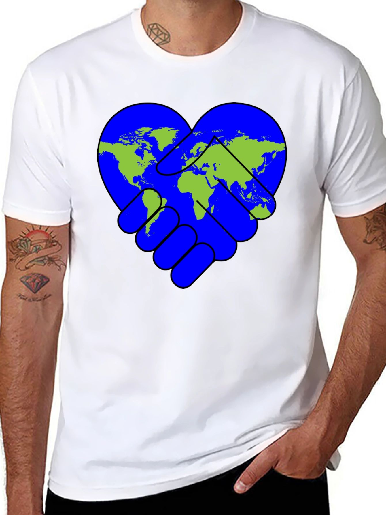 World Peace Handshake Heart T-Shirt