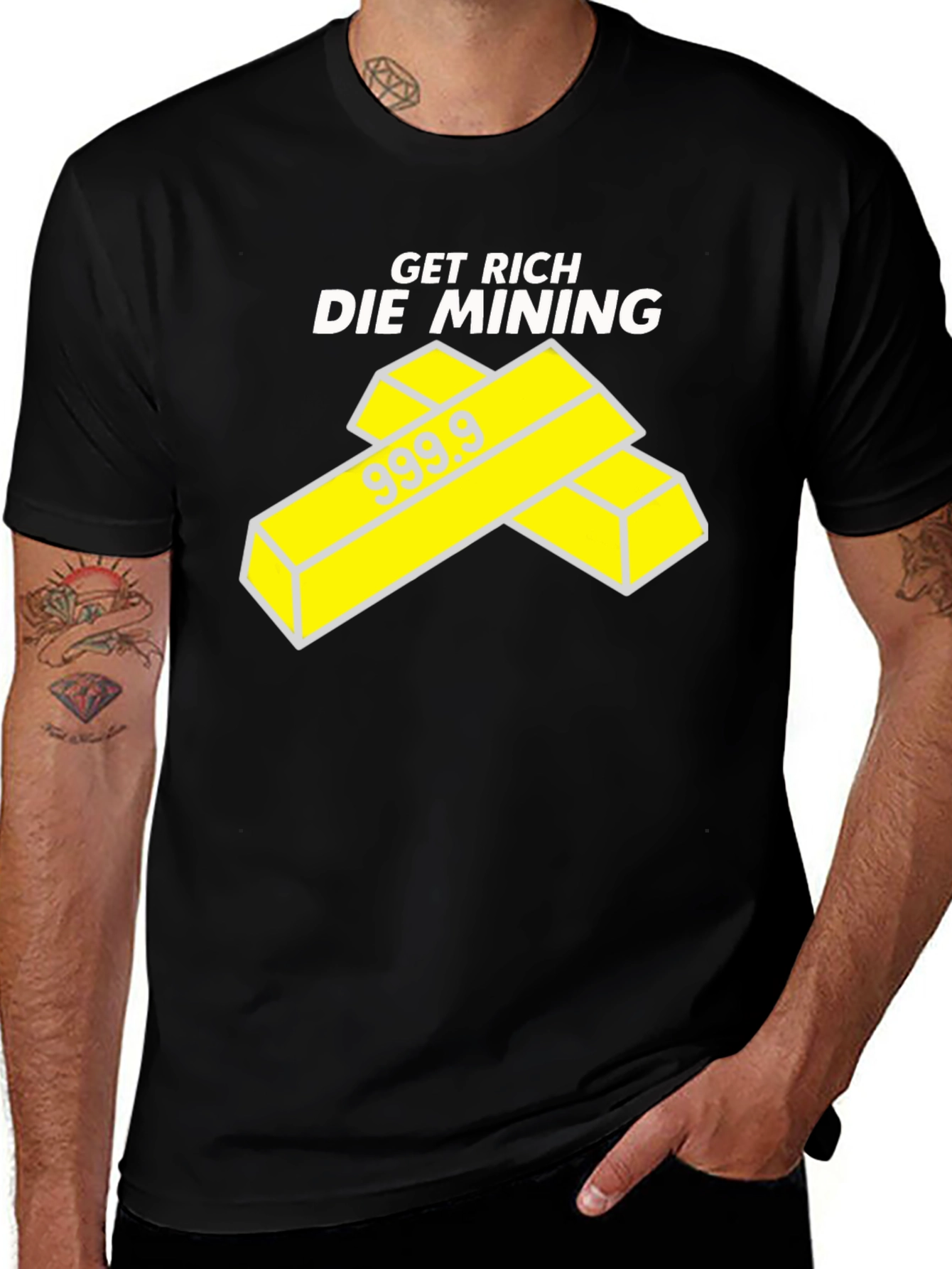Get Rich Die Mining Black T-Shirt