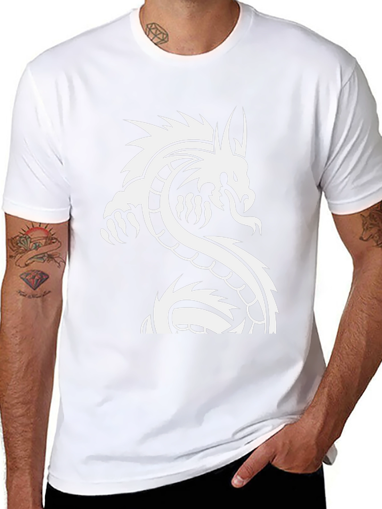 Dragon Graphic Tee - Black Cotton T-Shirt