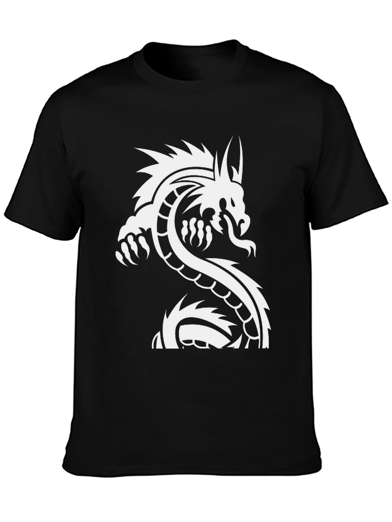 Dragon Graphic Tee - Black Cotton T-Shirt